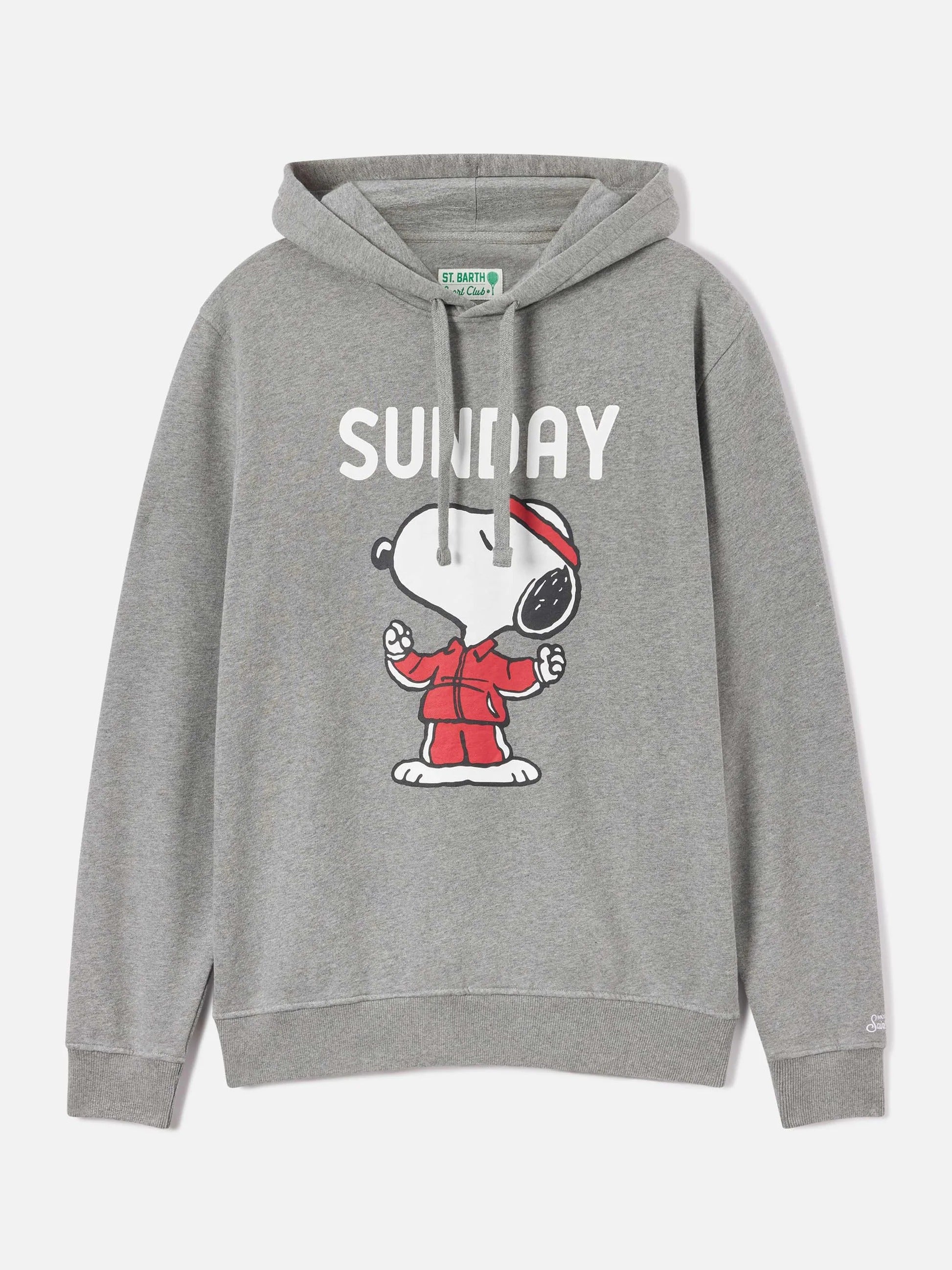 Felpa con cappuccio Tribeca grigia in cotone con stampa Snoopy | Special edition TRI0001 00361M MC2 SAINT BARTH 