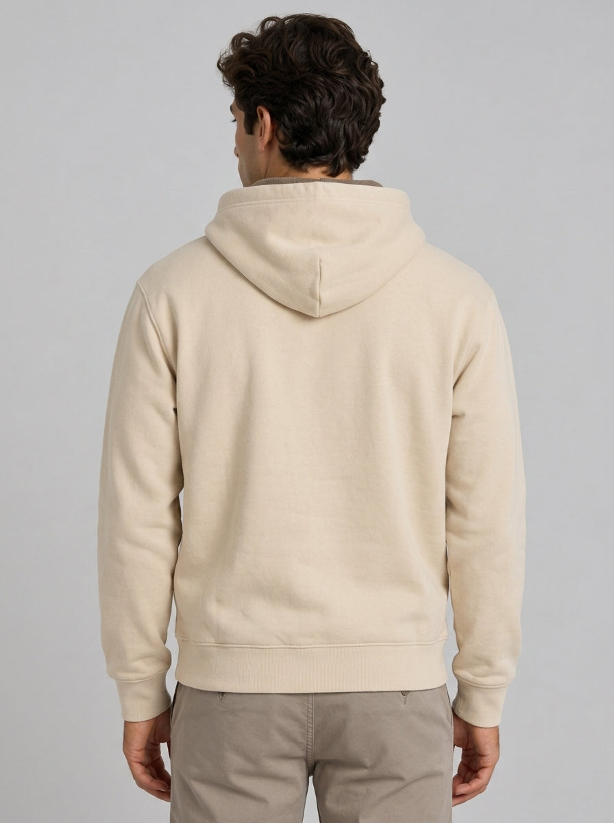 Felpa con cappuccio Tribeca beige navy con patch logo TRI0001 01223M MC2 SAINT BARTH 