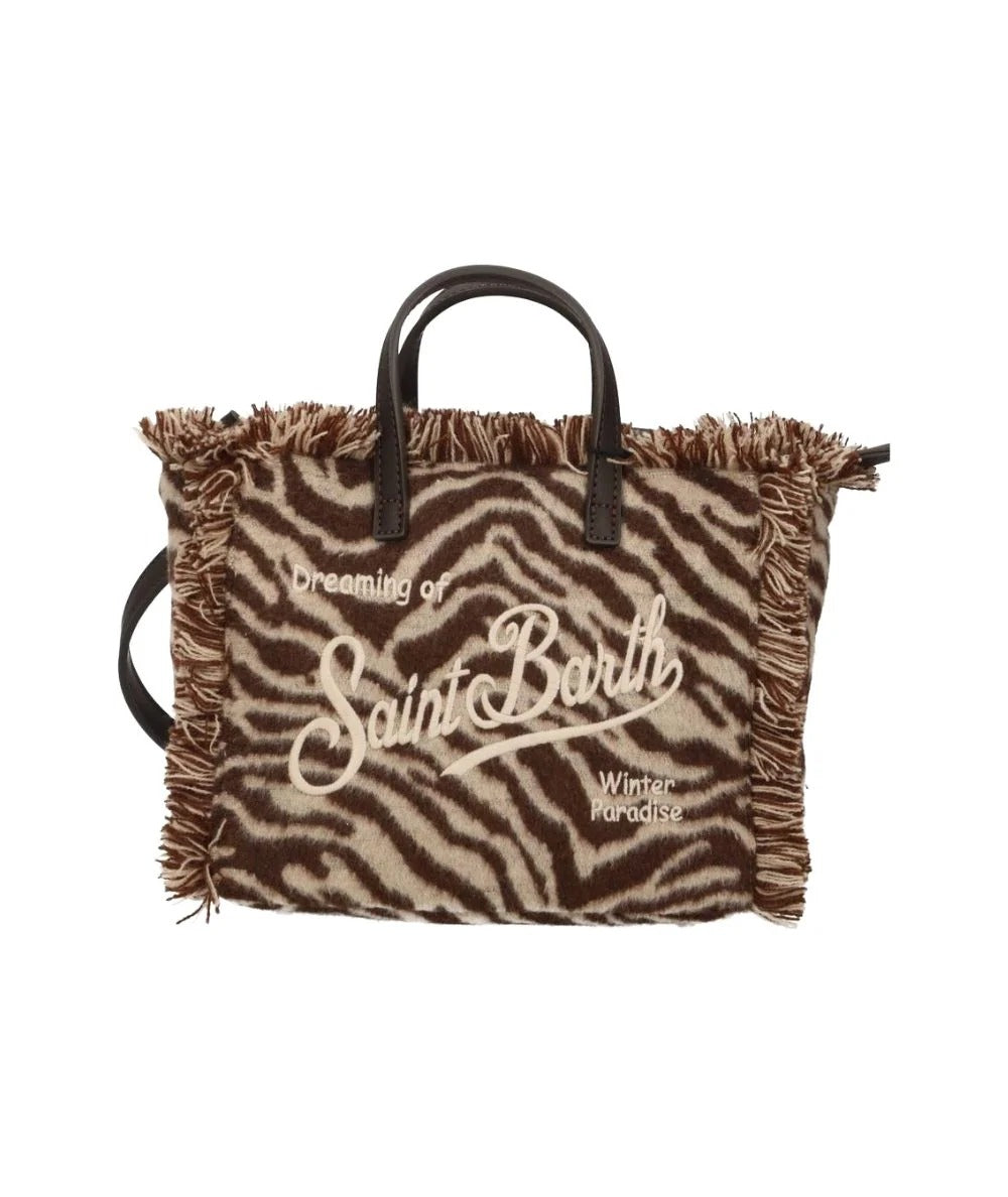 Borsa Mini Vanity in feltro con stampa zebrata VAMI035 04108M MC2 SAINT BARTH 