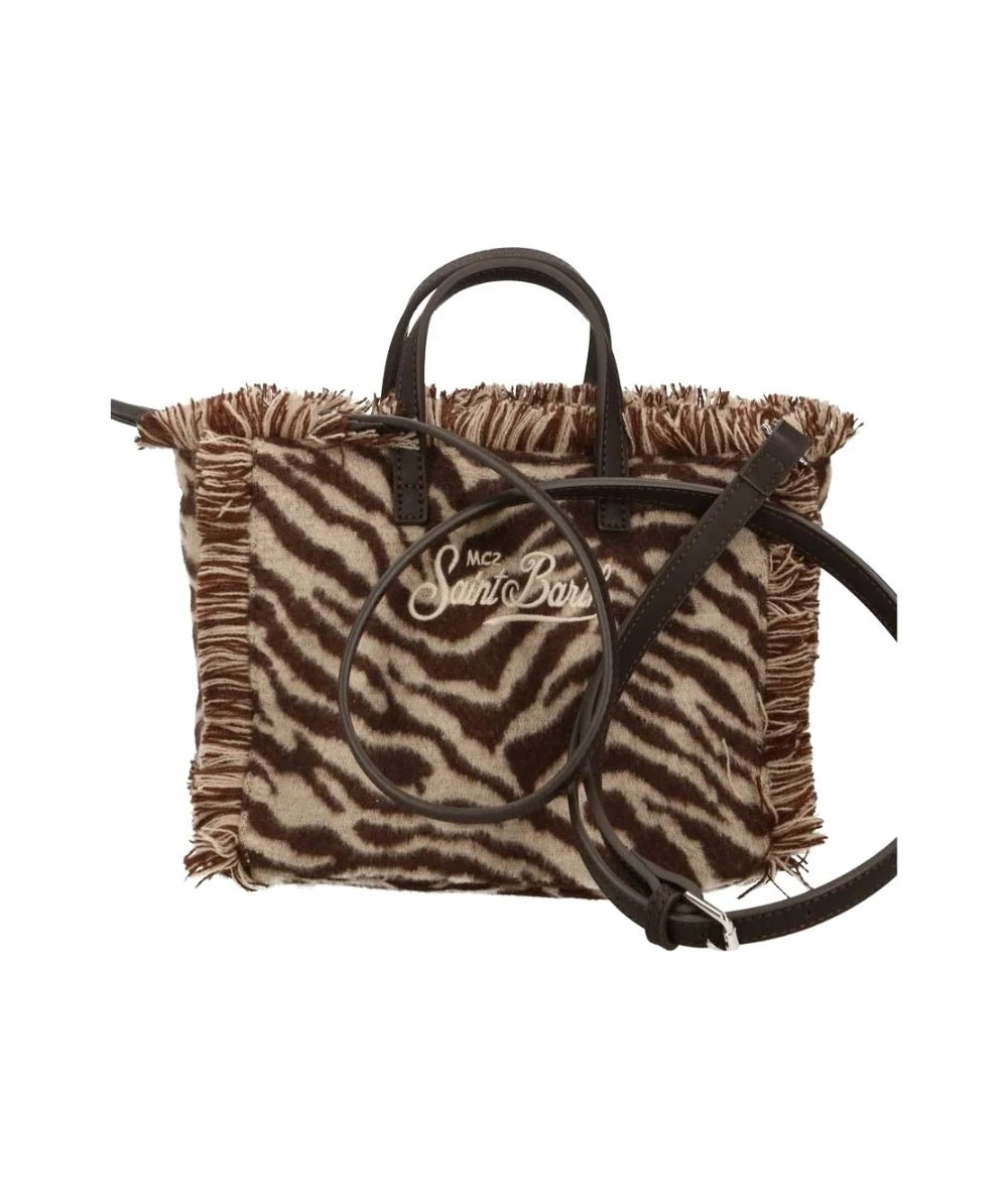 Borsa Mini Vanity in feltro con stampa zebrata VAMI035 04108M MC2 SAINT BARTH 