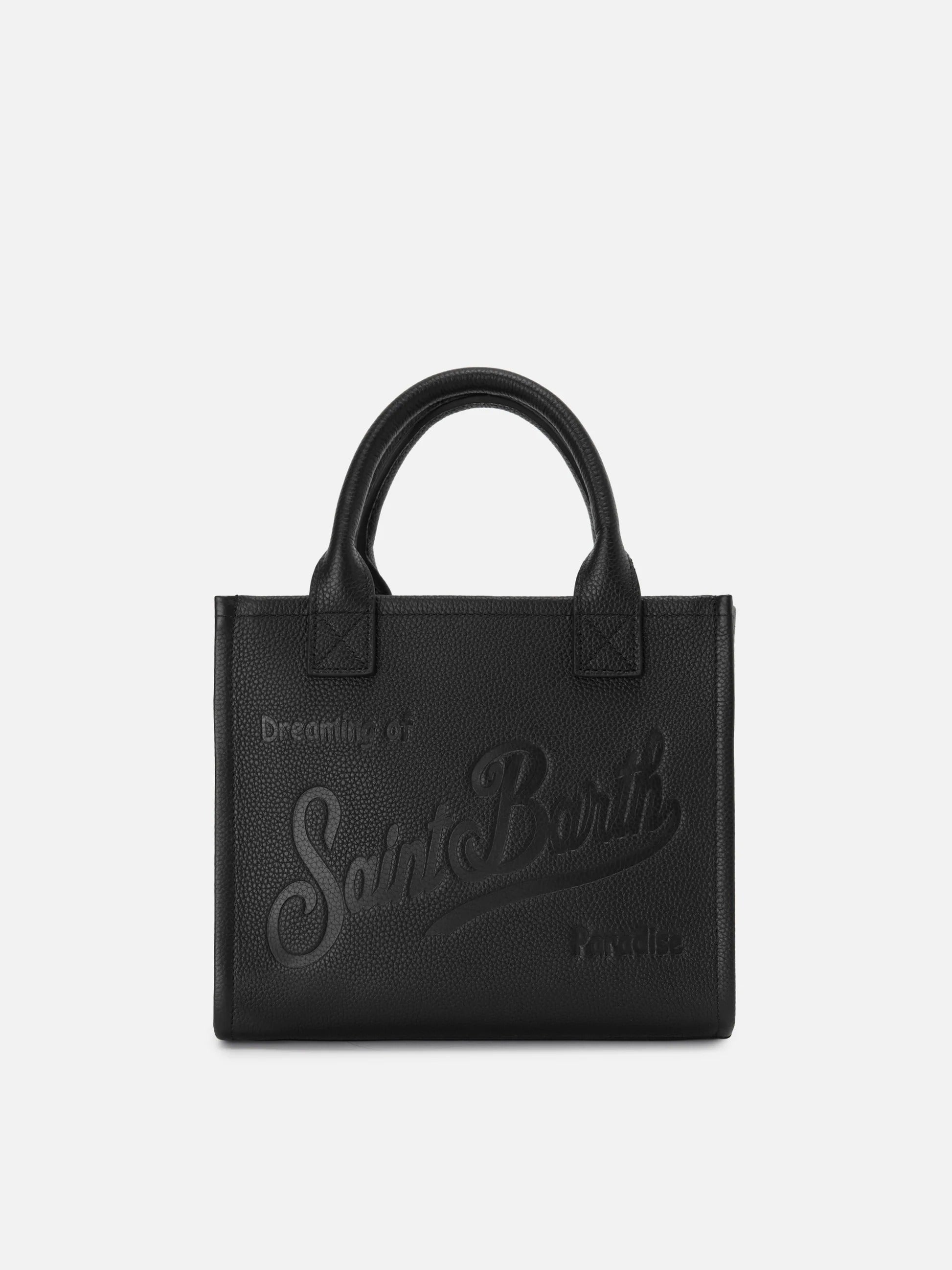 Borsa Vanity medium in pelle martellata nera VANMD001 00123M MC2 SAINT BARTH 