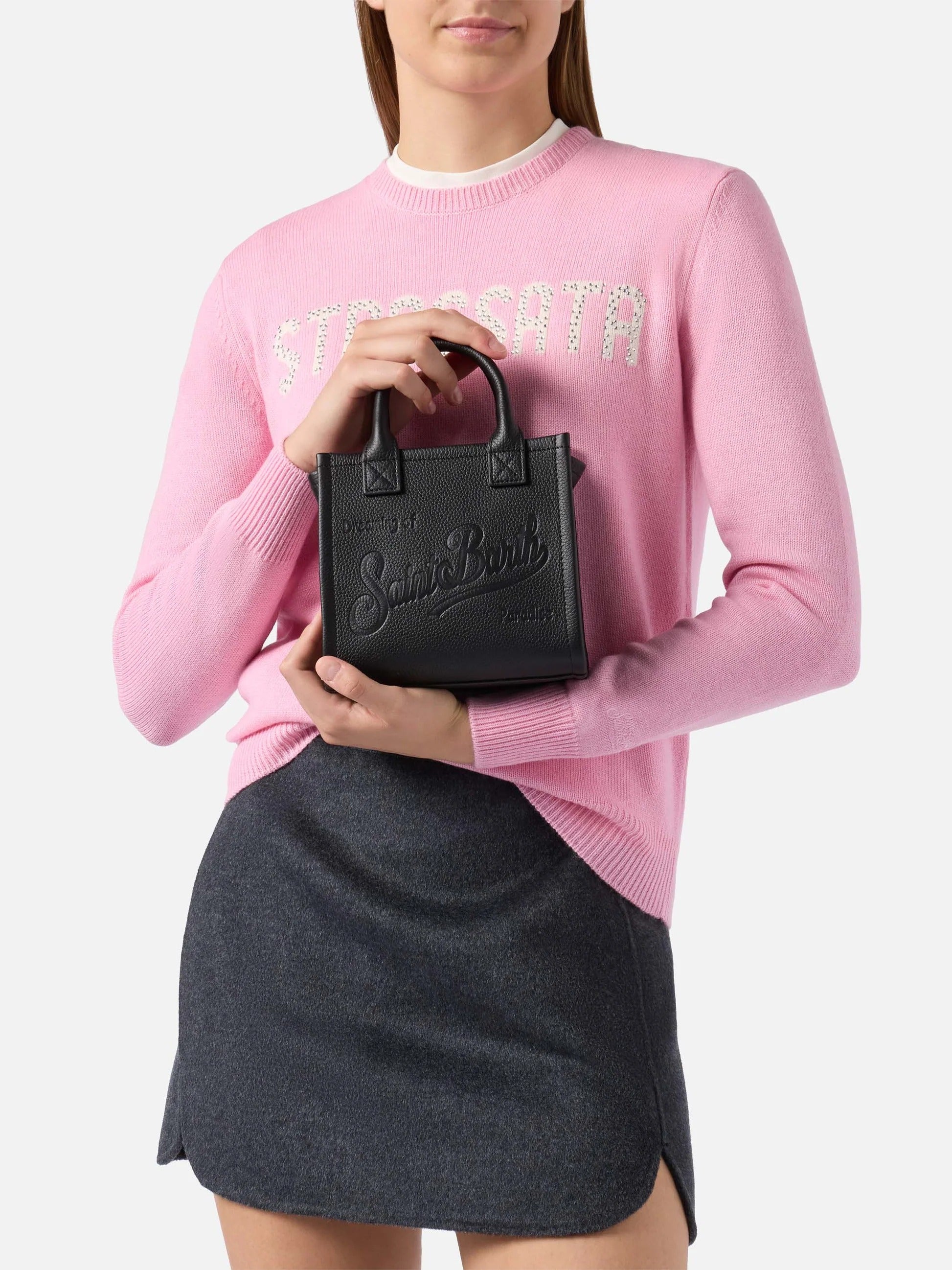 Borsa Vanity mini in pelle martellata nera VANMI001 00123M MC2 SAINT BARTH 