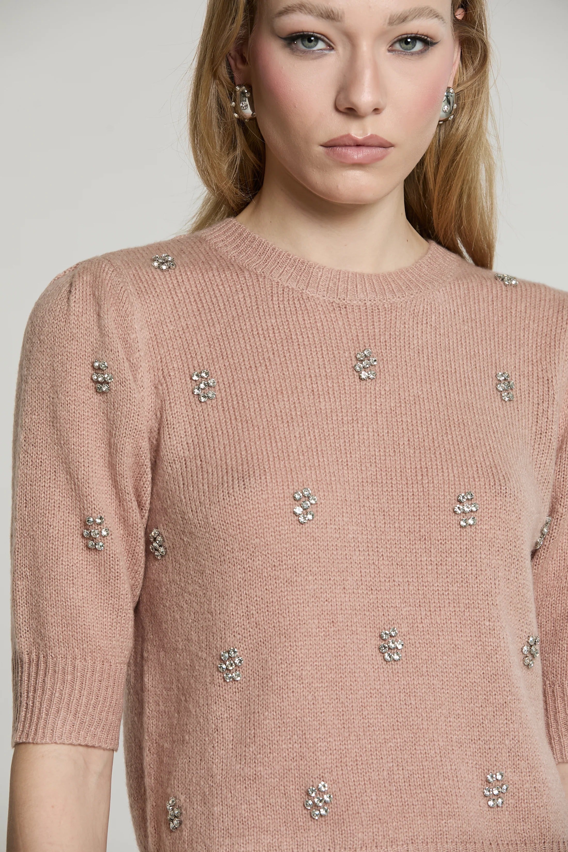 Maglia DALEN mezza manica con castoni più pietre rose smoke RDA2602261041 2409 RELISH 