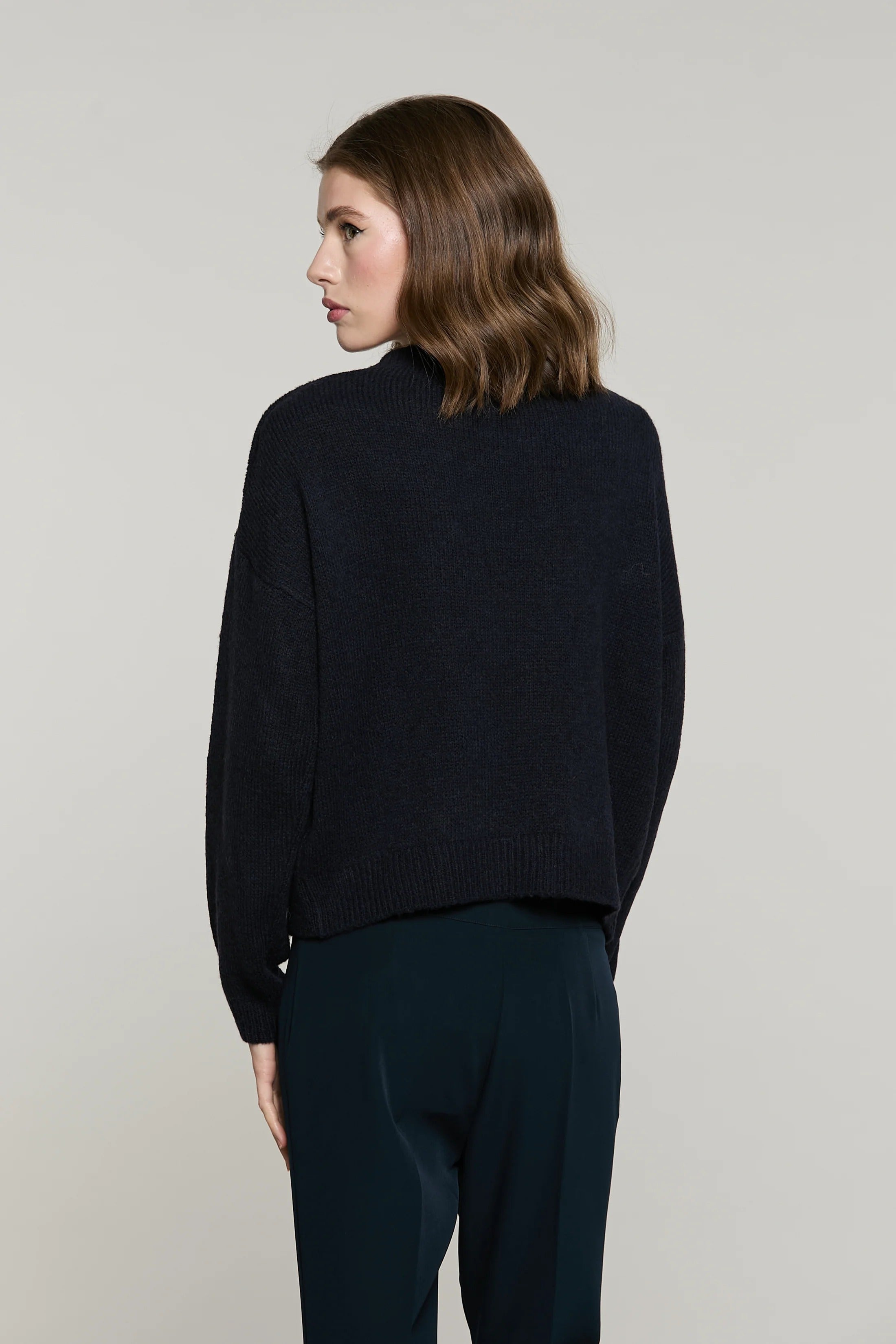Maglia PINIA manica lunga con scritta ricamo blue navy RDA2602263051 1703 RELISH 