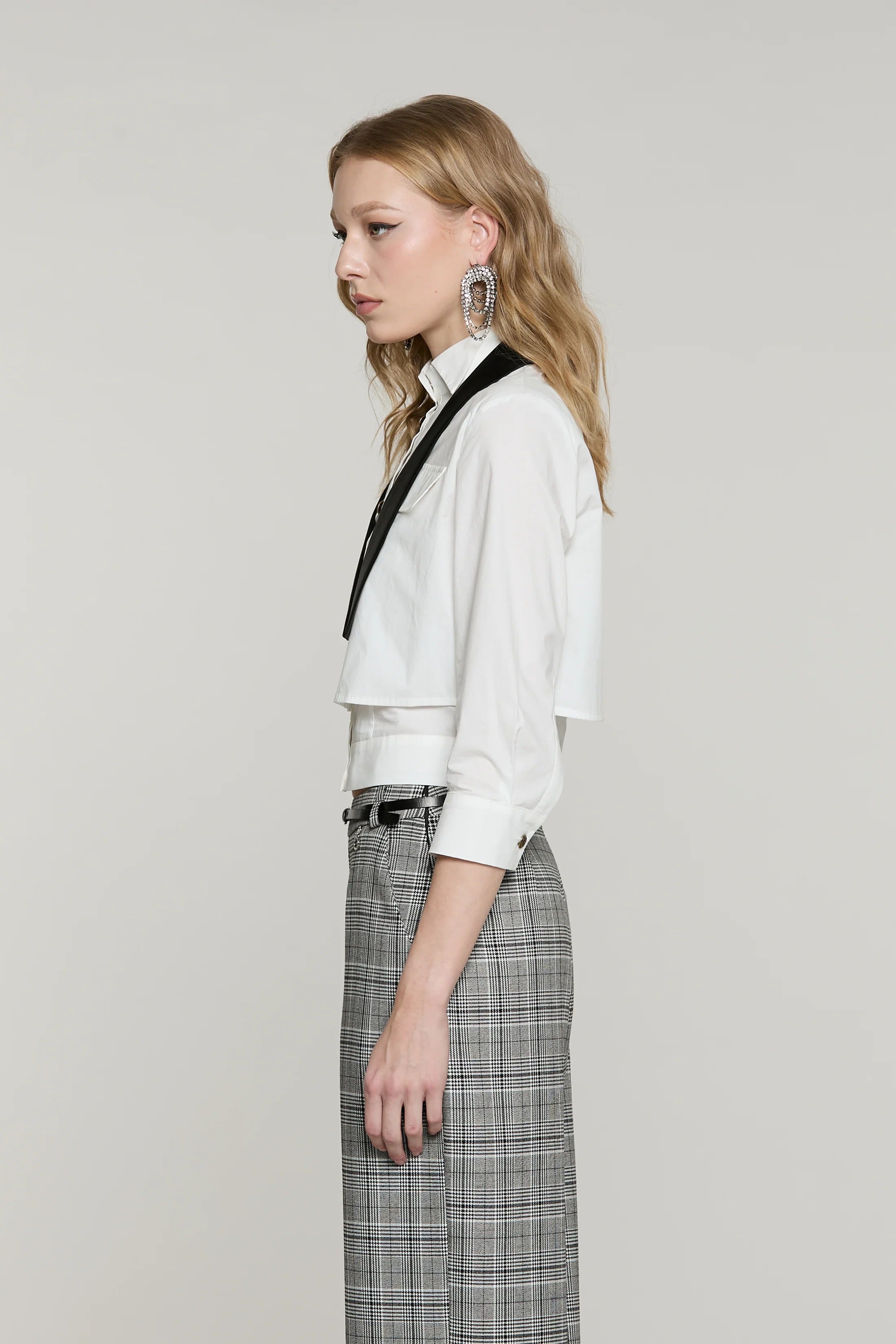 Camicia CORVINA corta manica 3/4 con patte più papillon milk RDA2603056016 1101 RELISH 