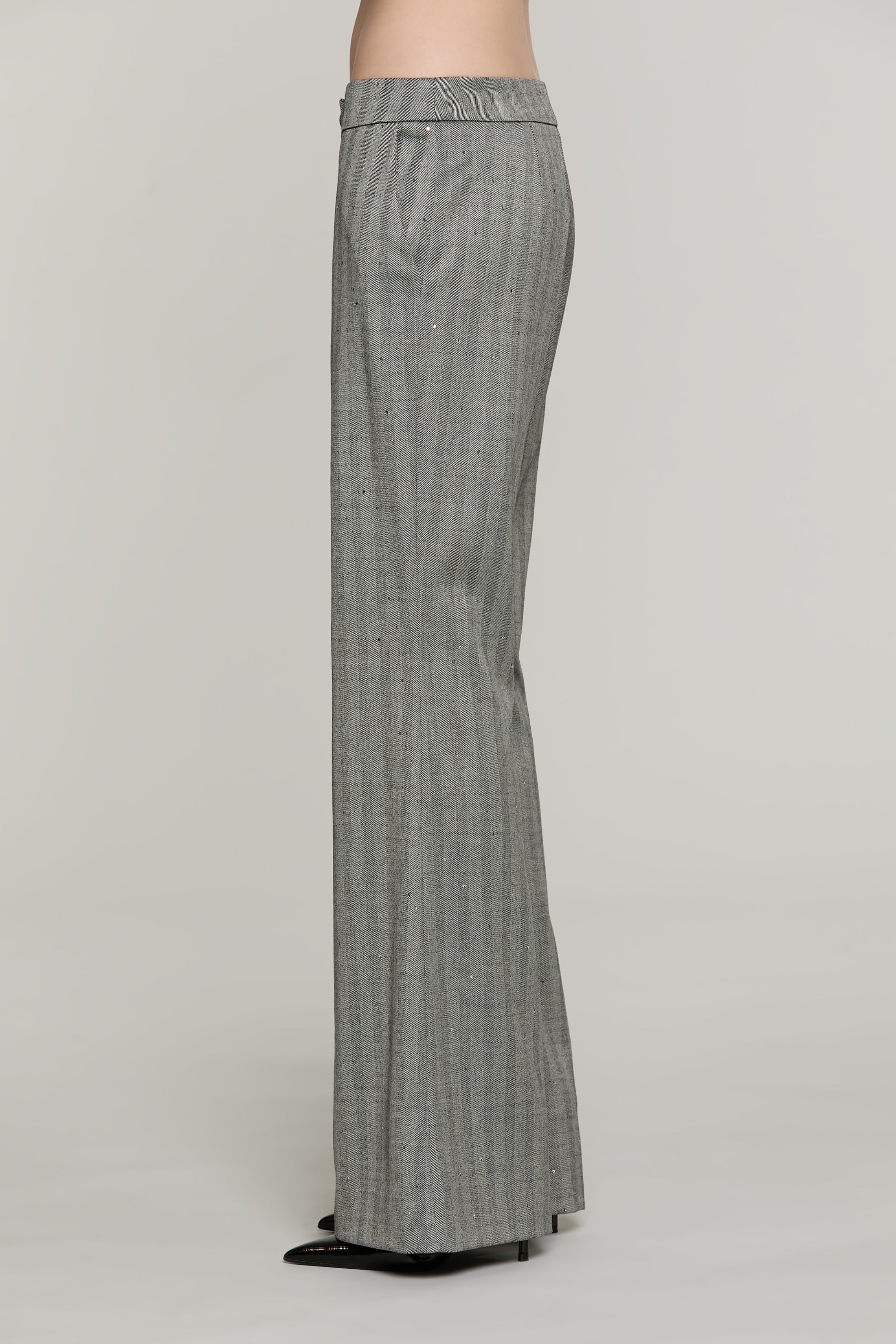 Pantalone RICKMAN vita alta con tasche francesi spigato più paillettes RDA2607455026 1199 RELISH 