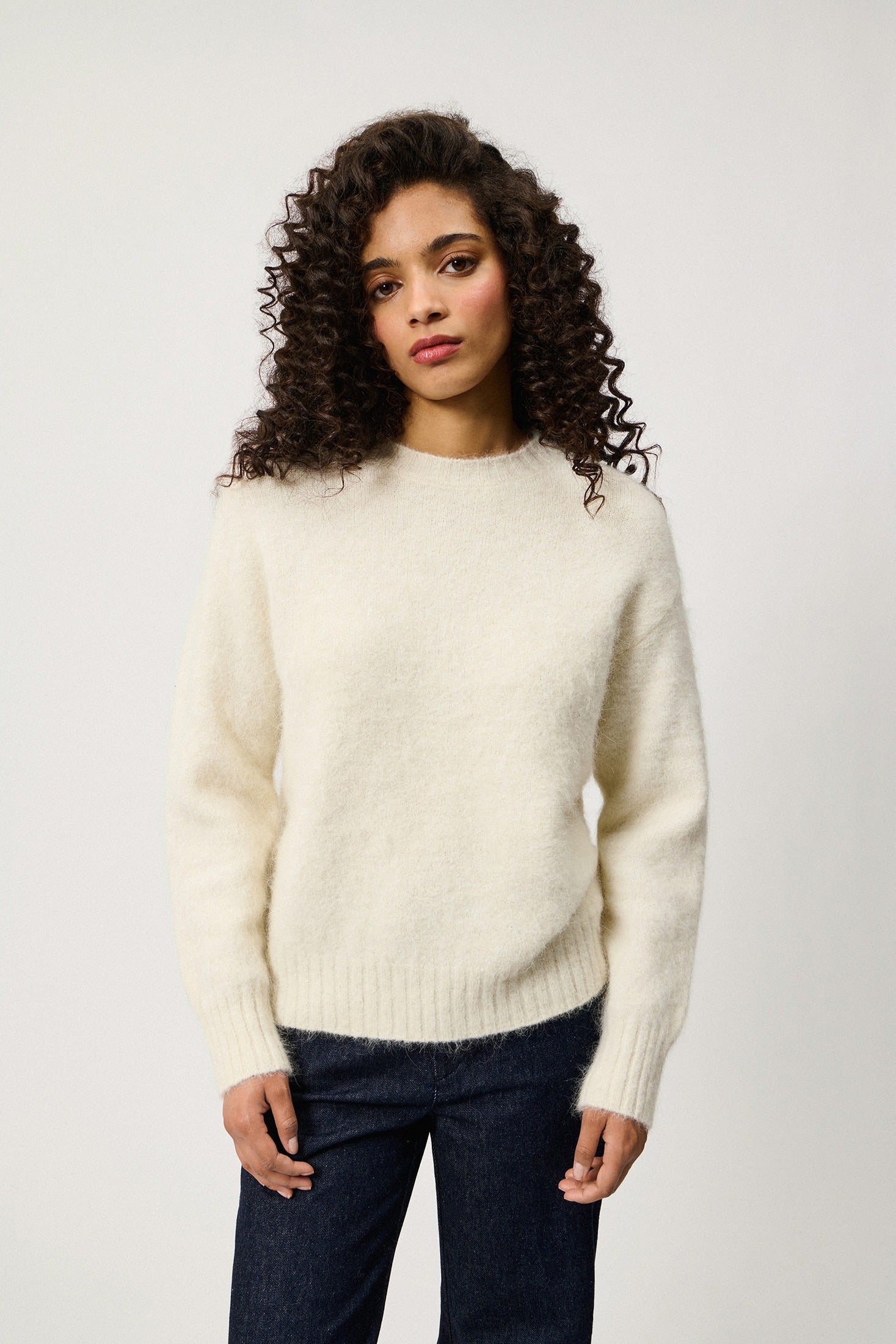 MAGLIA GIROCOLLO IN ALPACA ECRU RND559CV62XXXX C0087 ROY ROGER'S 