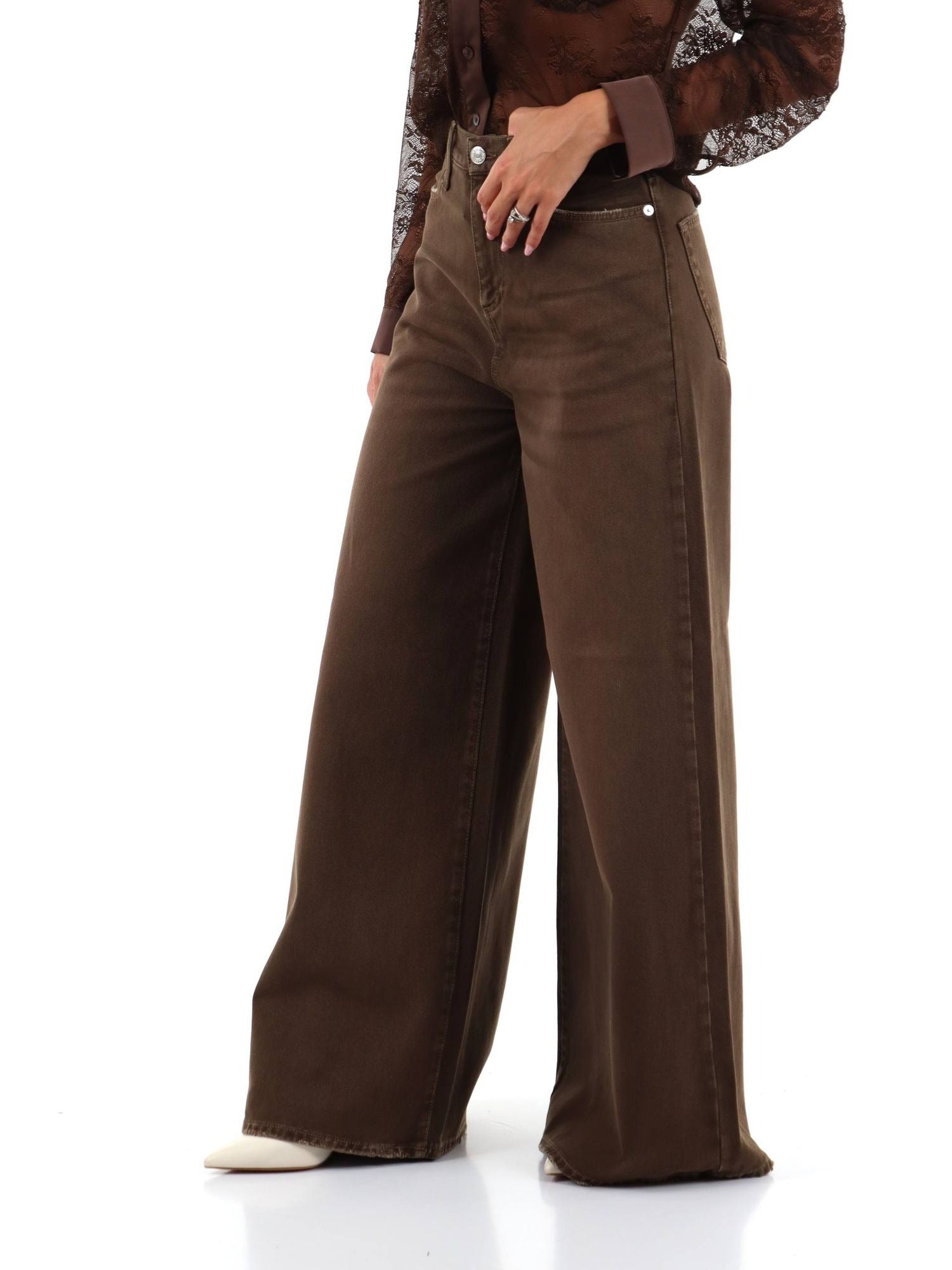 Pantalone Roy Roger's kaori bull vintage dyed brown. RND90195CU033081 C0241 ROY ROGER'S 
