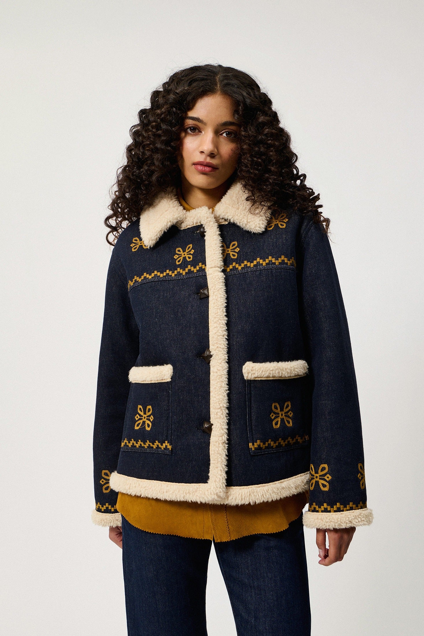 OLD GLORY-GIACCA CHUBA IN DENIM CON SHEARLING ROG0154CV310021 C0999 ROY ROGER'S 