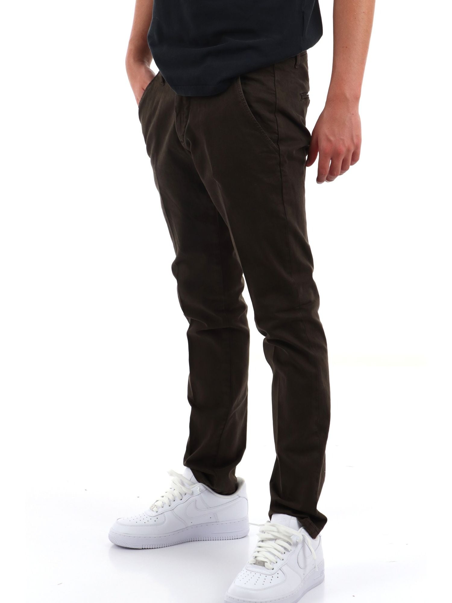 PANTALONE NEW ROLF IN GABARDINA  CHOCO RRU013C8700112 C0767 ROY ROGER'S 