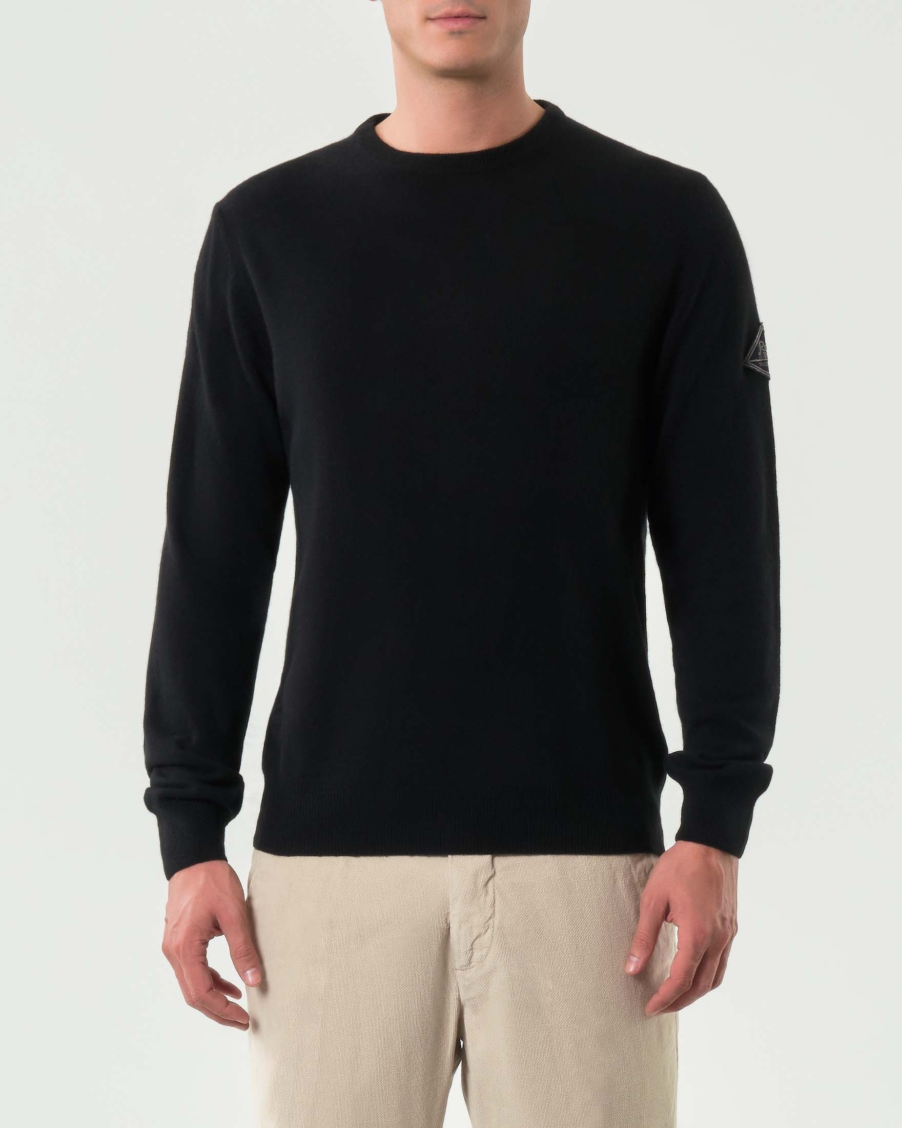 MAGLIA GIROCOLLO IN LANA E CASHMERE BLACK RRU199CT48XXXX C0020 ROY ROGER'S 