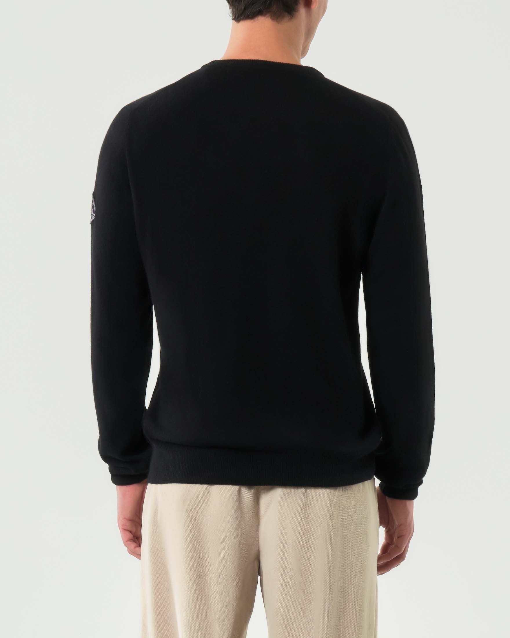 MAGLIA GIROCOLLO IN LANA E CASHMERE BLACK RRU199CT48XXXX C0020 ROY ROGER'S 