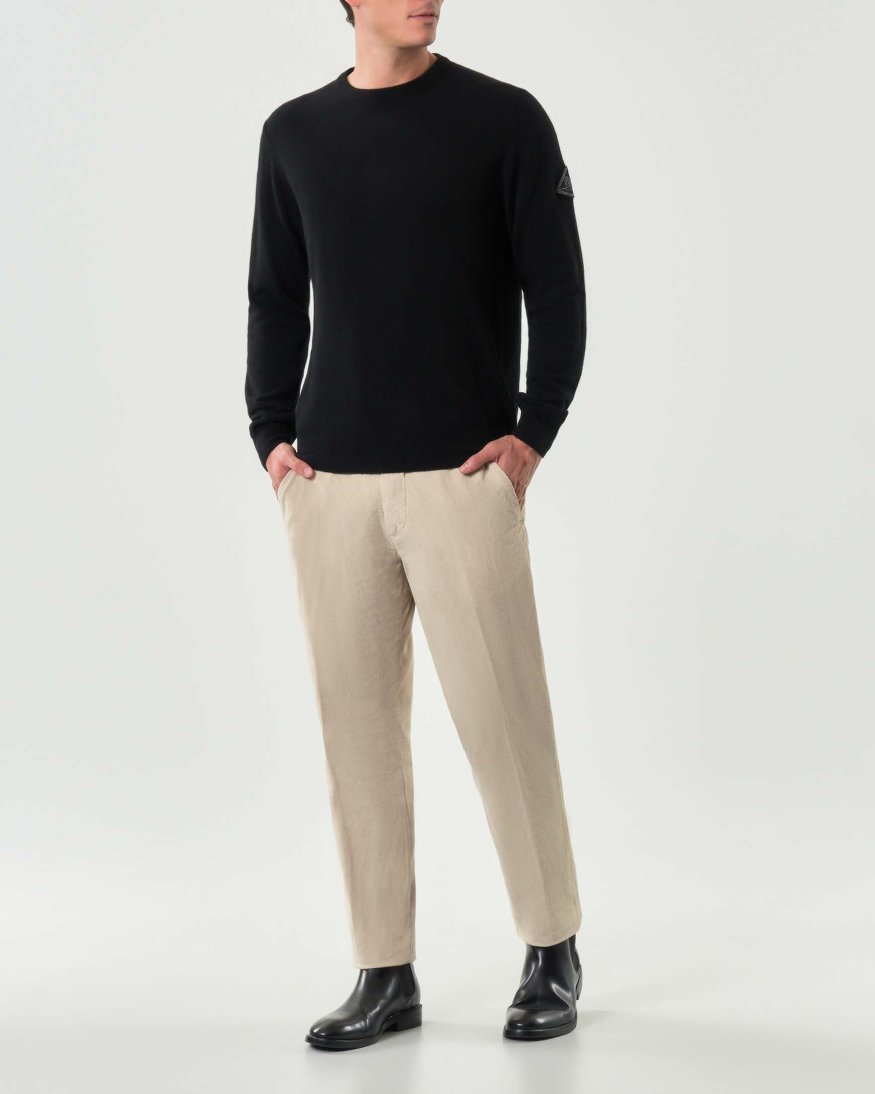 MAGLIA GIROCOLLO IN LANA E CASHMERE BLACK RRU199CT48XXXX C0020 ROY ROGER'S 