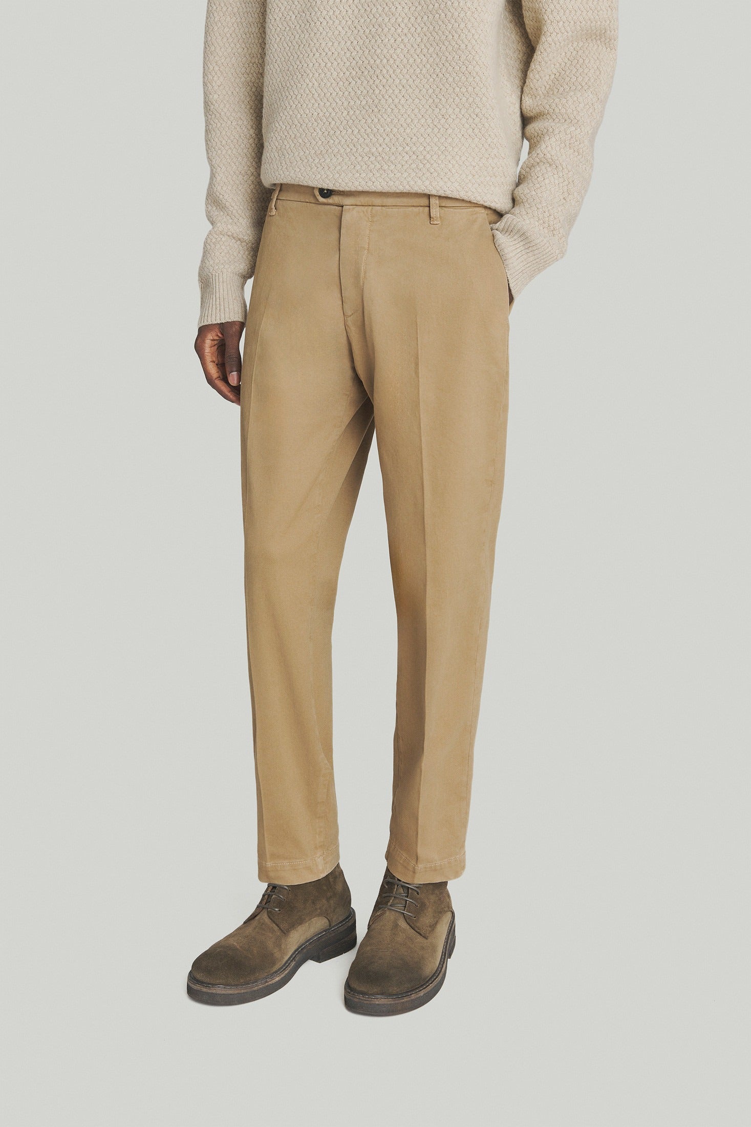 PANTALONE ROY ROGER'S CHINO CONDUIT IN GABARDINA BEIGE RRU90120C8700112 C0005 ROY ROGER'S 