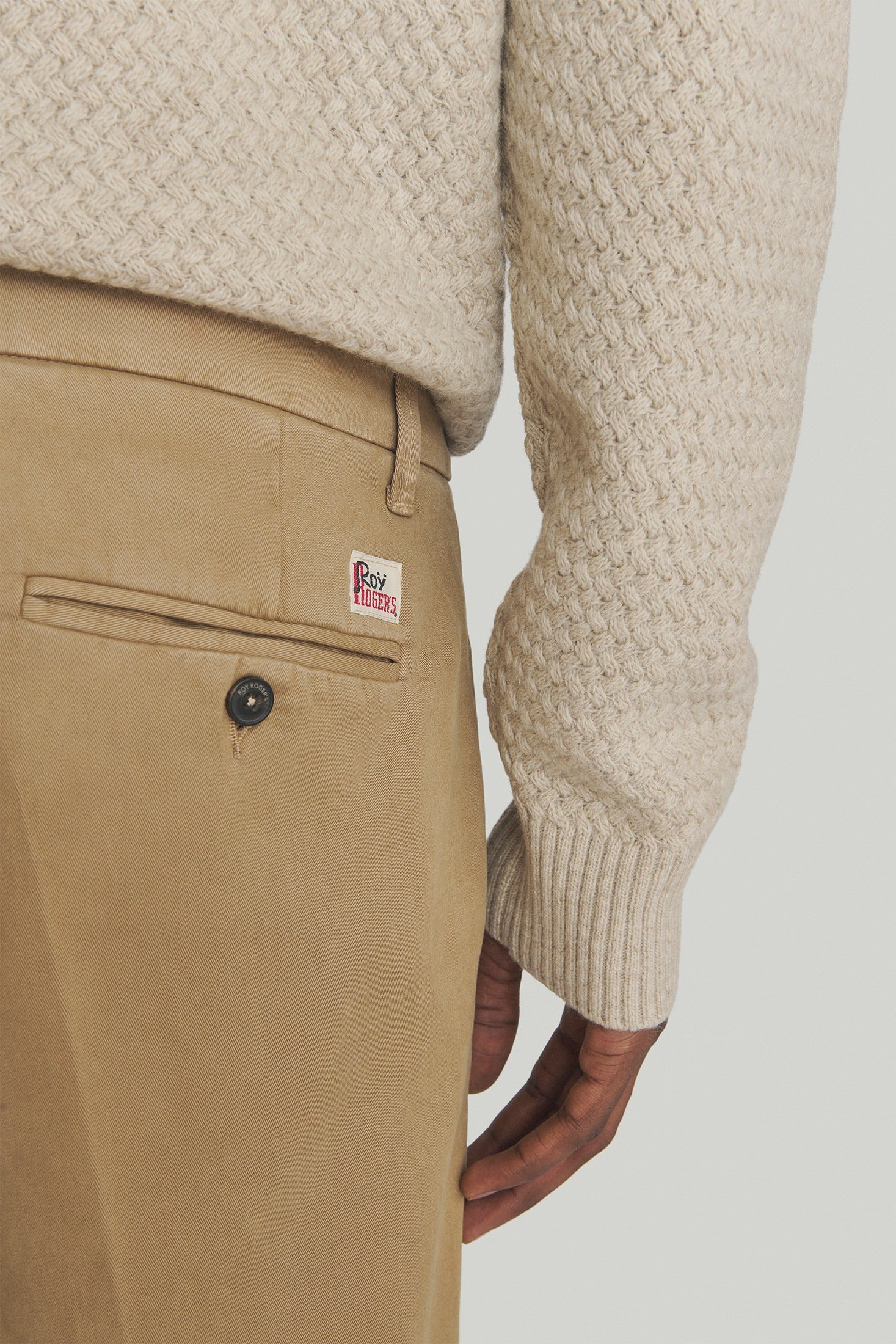 PANTALONE ROY ROGER'S CHINO CONDUIT IN GABARDINA BEIGE RRU90120C8700112 C0005 ROY ROGER'S 