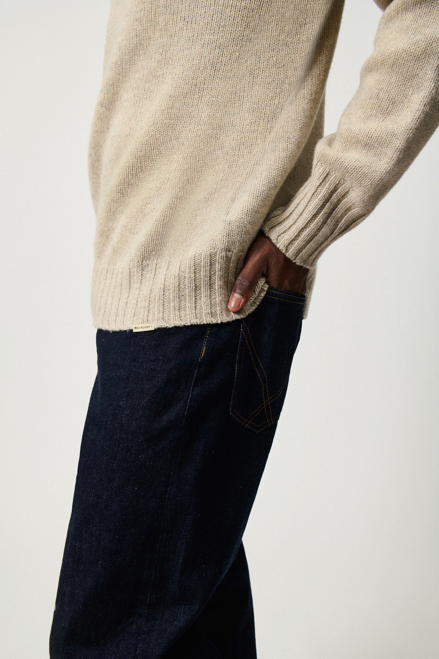 PULLOVER SOFT IN LANA MERINO BURRO RRU90400CV59XXXX C0821 ROY ROGER'S 