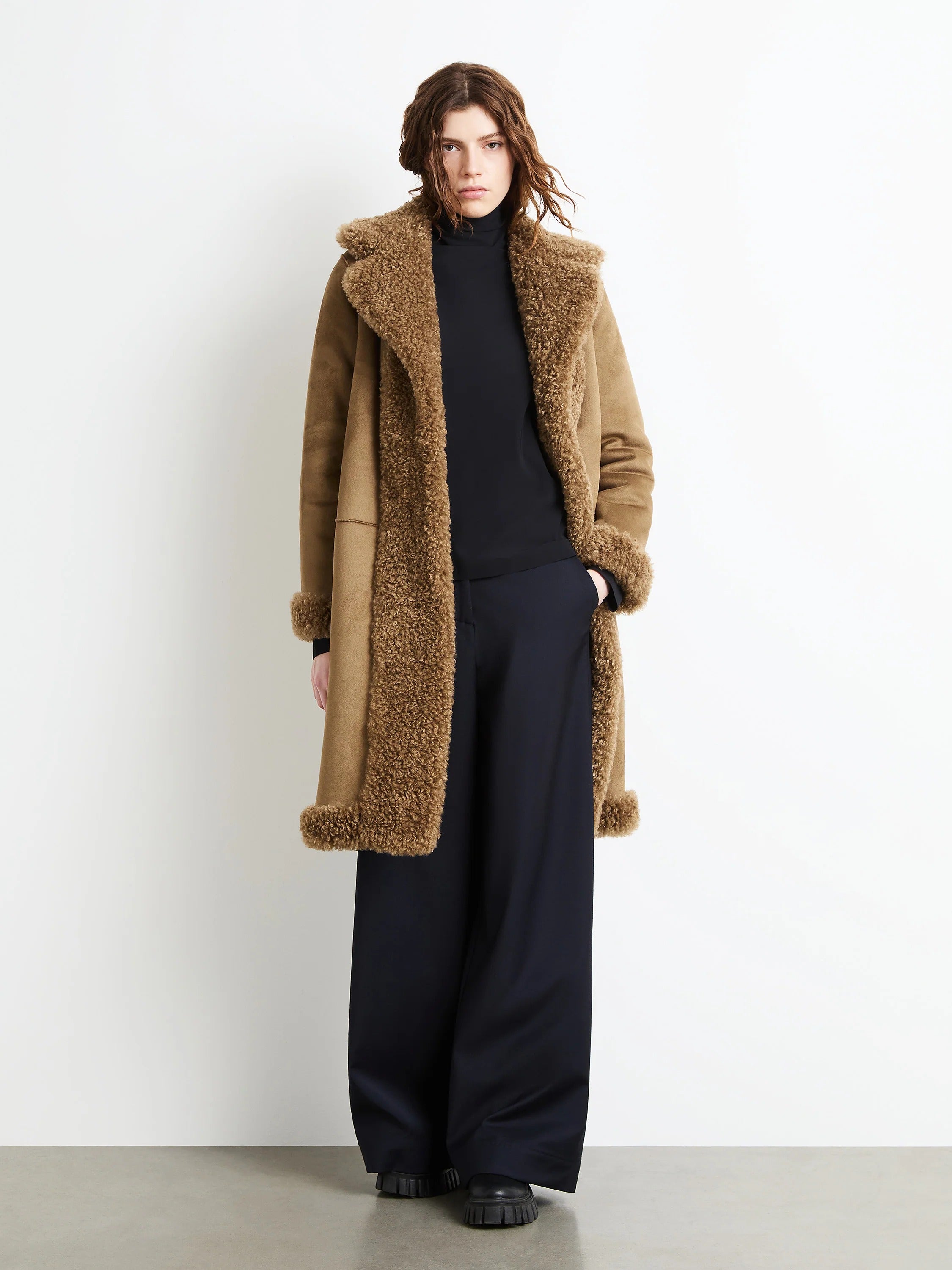 Lamb Coat Wom Jkt white sand W26570 85 RRD 