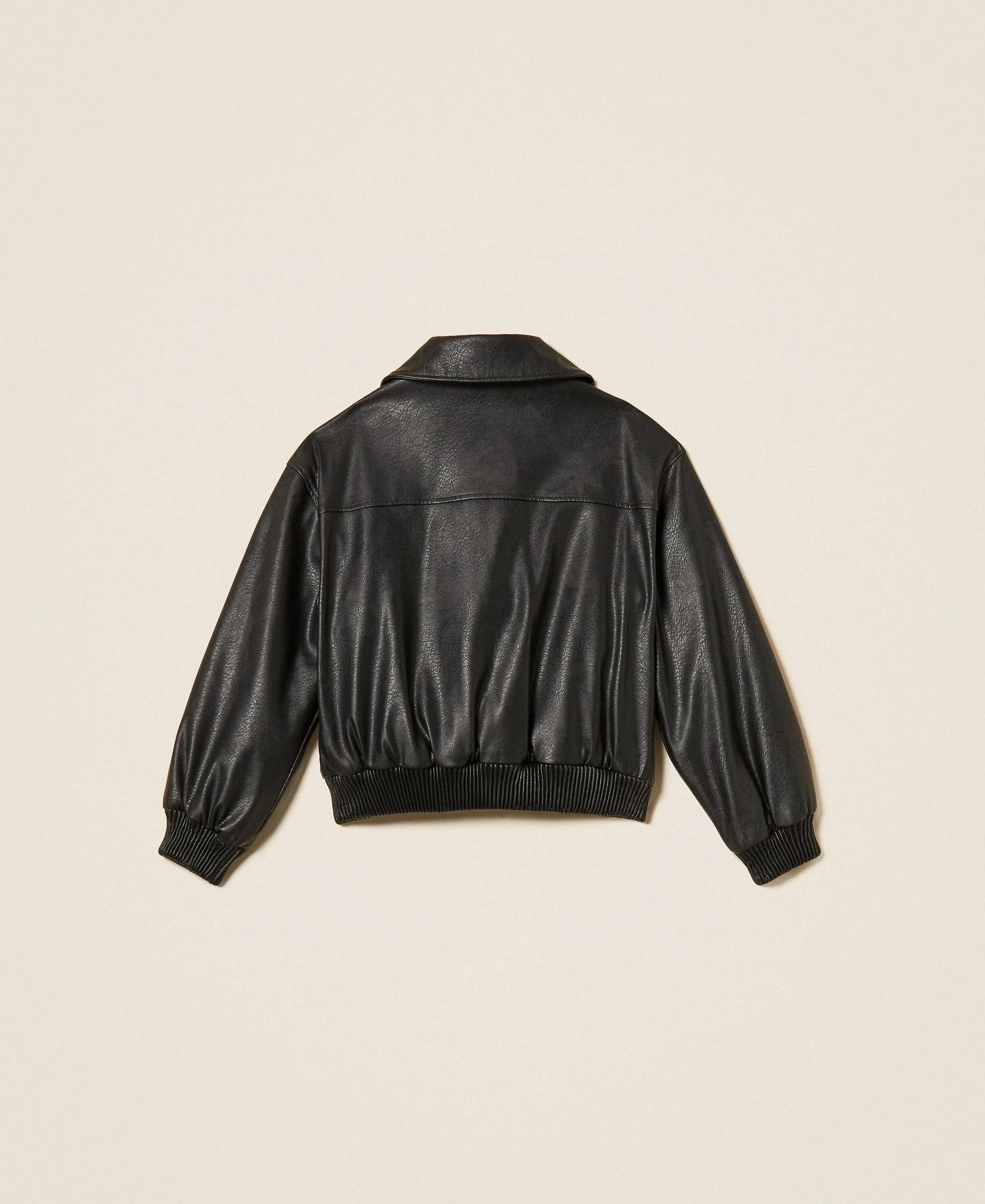 Bomber effetto pelle con colletto nero 262GJ2010 00006 TWINSET 