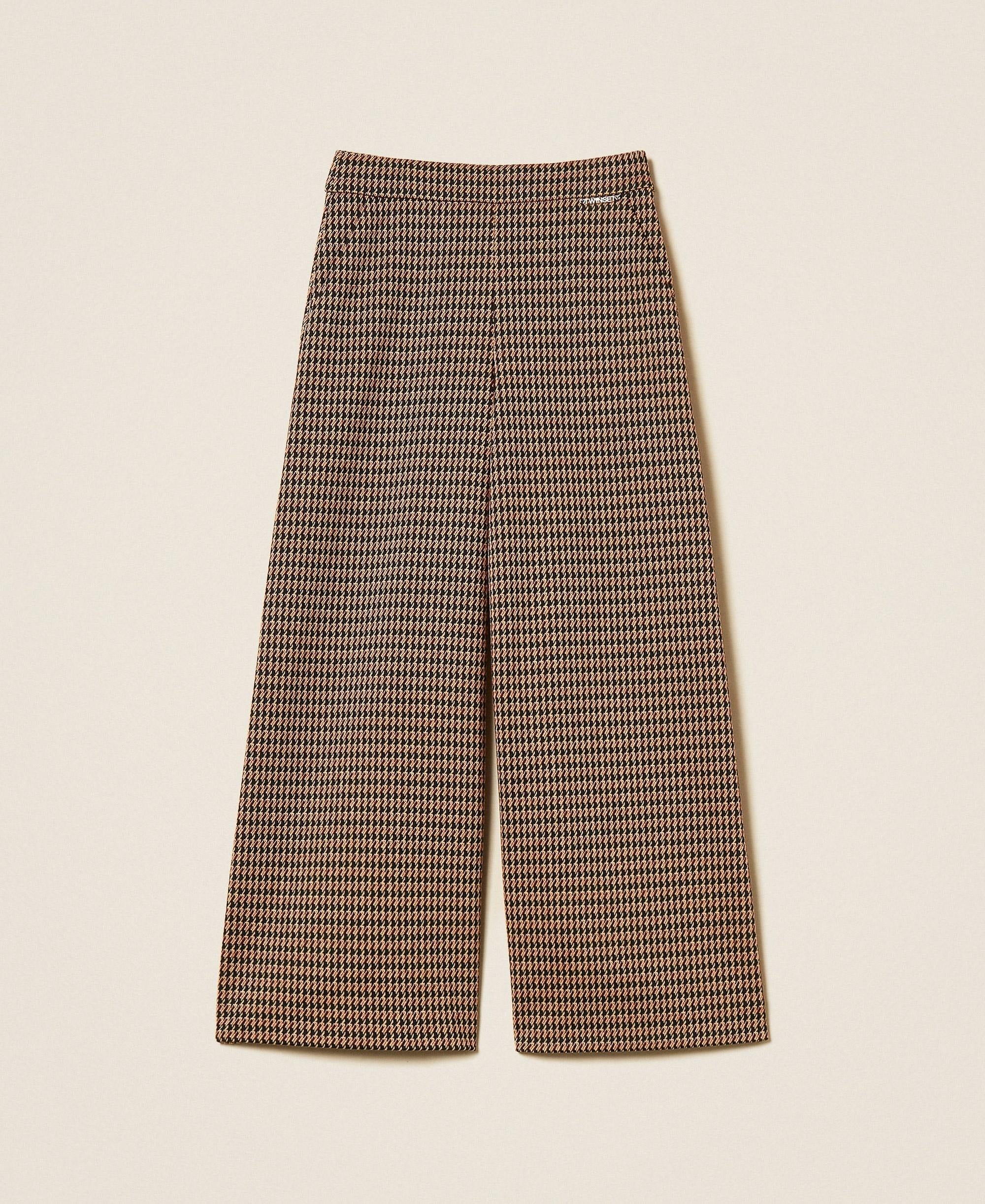 Pantaloni a palazzo in pied-de-poule 262GJ2092 13819 TWINSET 