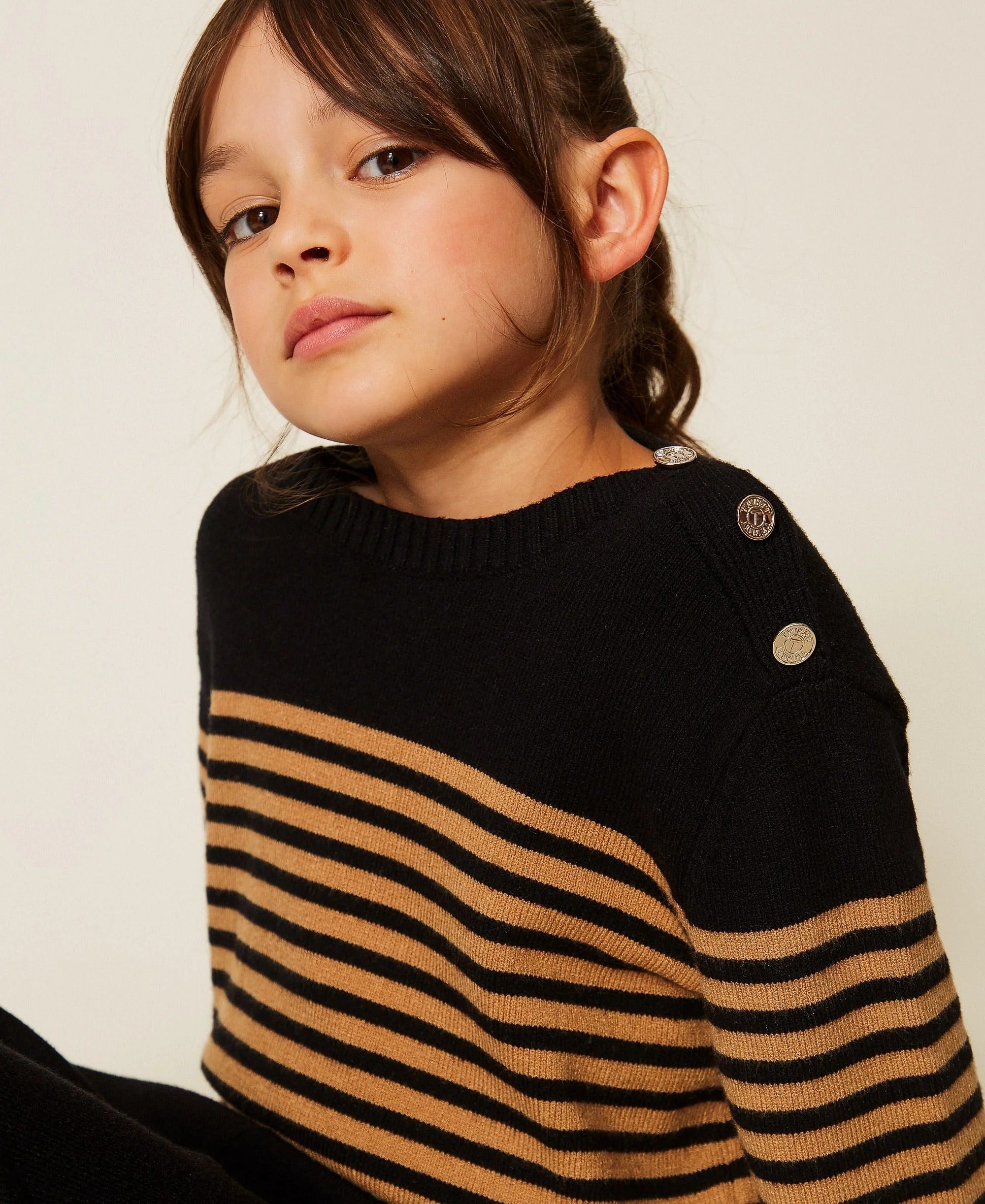 Maglia a righe con bottoni 262GJ3031 13771 TWINSET 