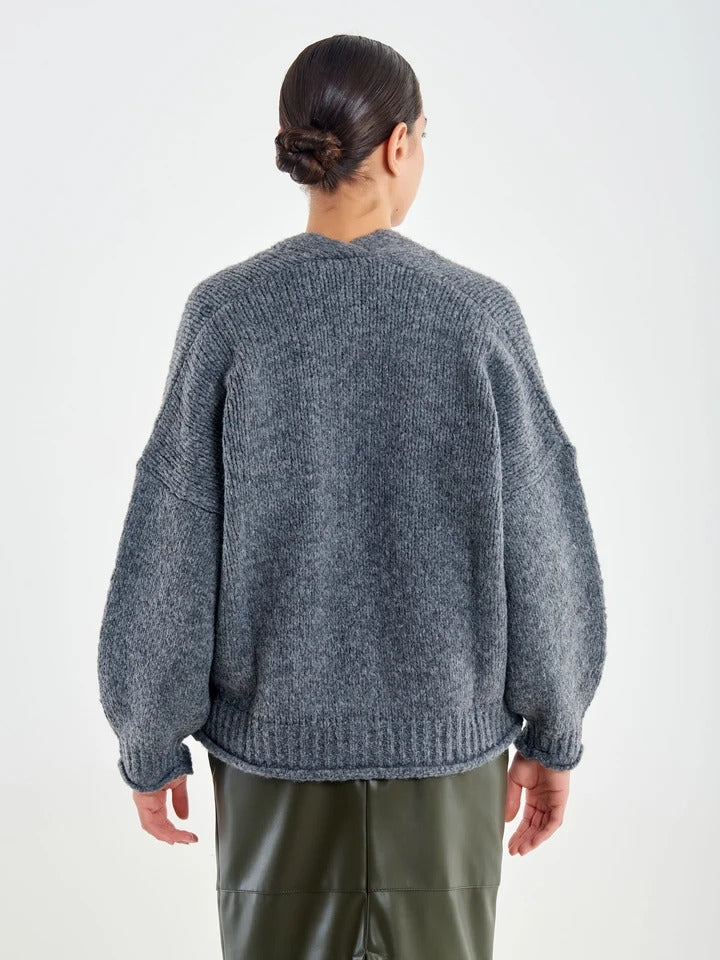 Cardigan Over con Bottoni grigio 3AC3007 GRIGIO VICOLO 