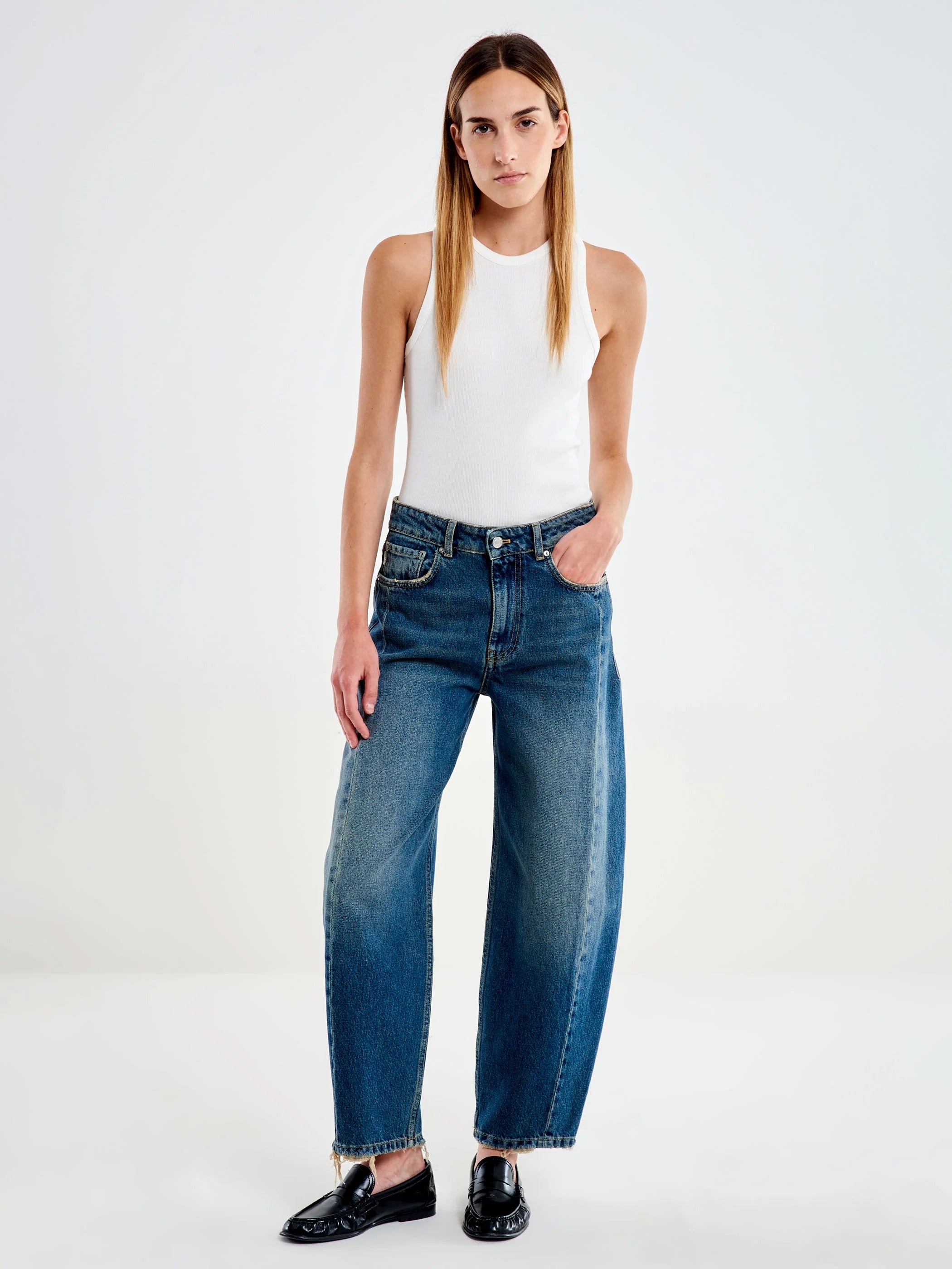 Jeans Chiara Barrel Blu Vintage DAC5070 DENIM BLU VICOLO 