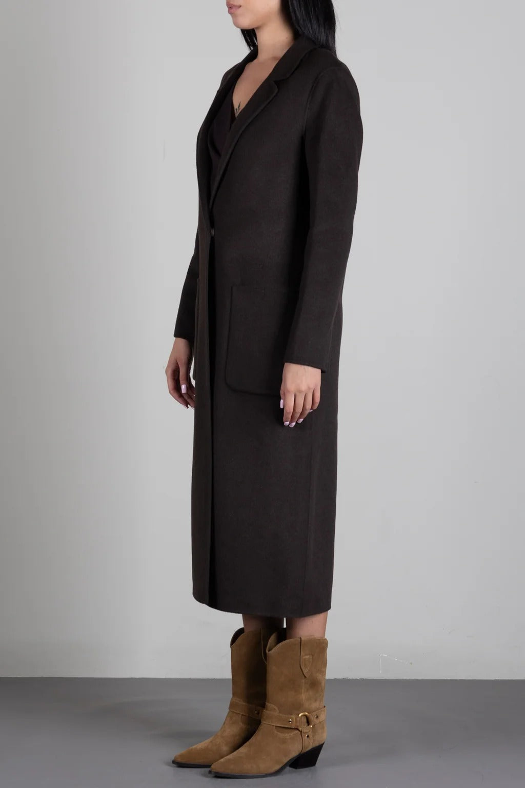 Cappotto Lungo In Misto Lana FONDENTE TAC0002 FONDENTE VICOLO 