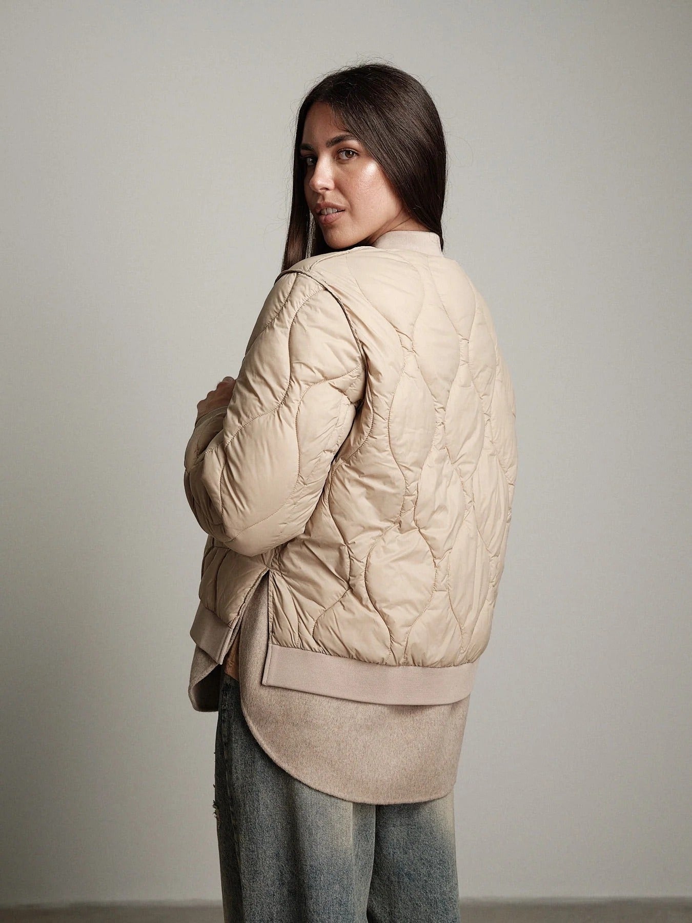 Giacca Vicolo Bomber Trapuntato Sabbia con Zip TAC0049 BEIGE VICOLO 