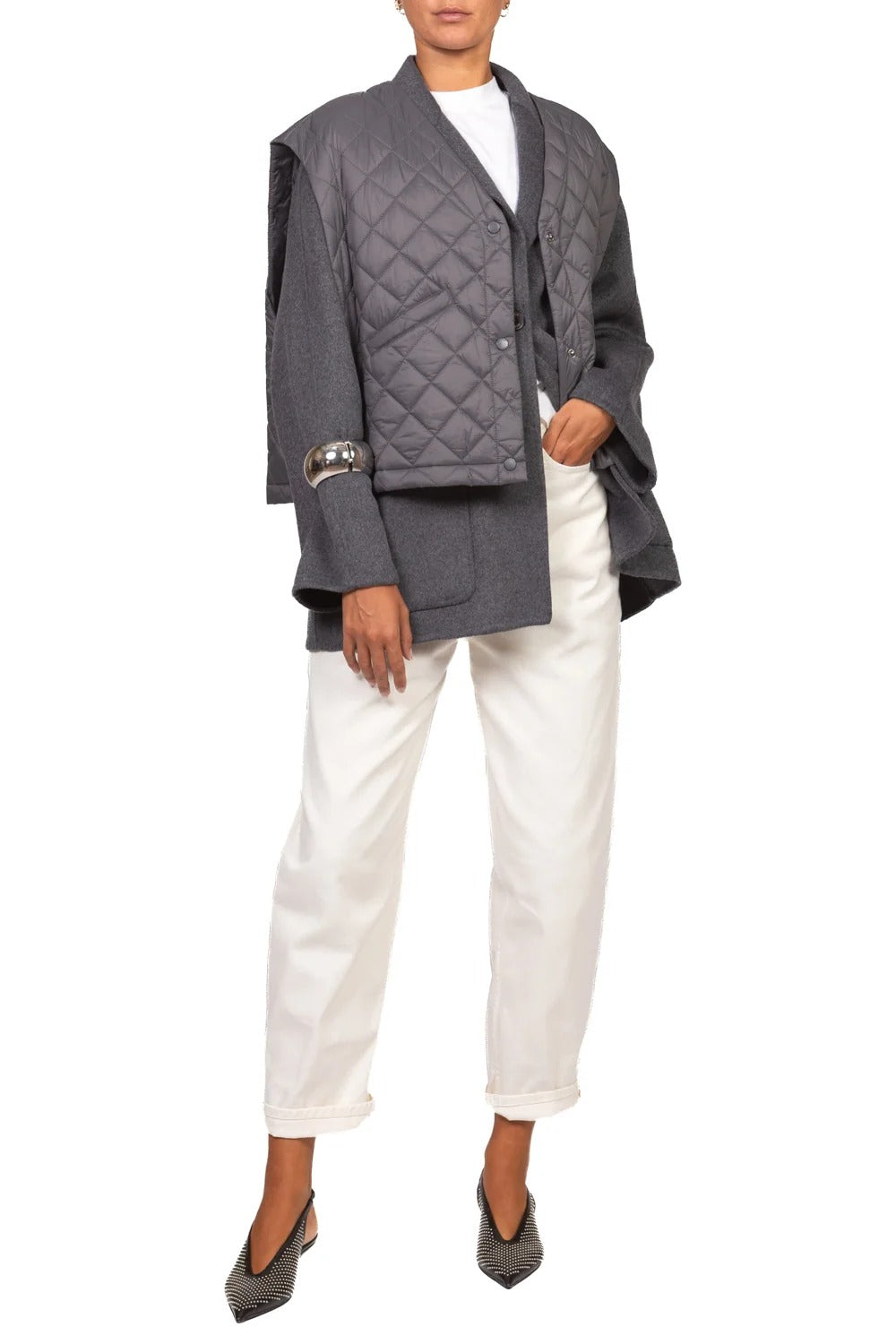 Vicolo - Giacca hand made con gilet piumino Art. TAC0081 grigio TAC0081 GRIGIO MELANGE VICOLO 