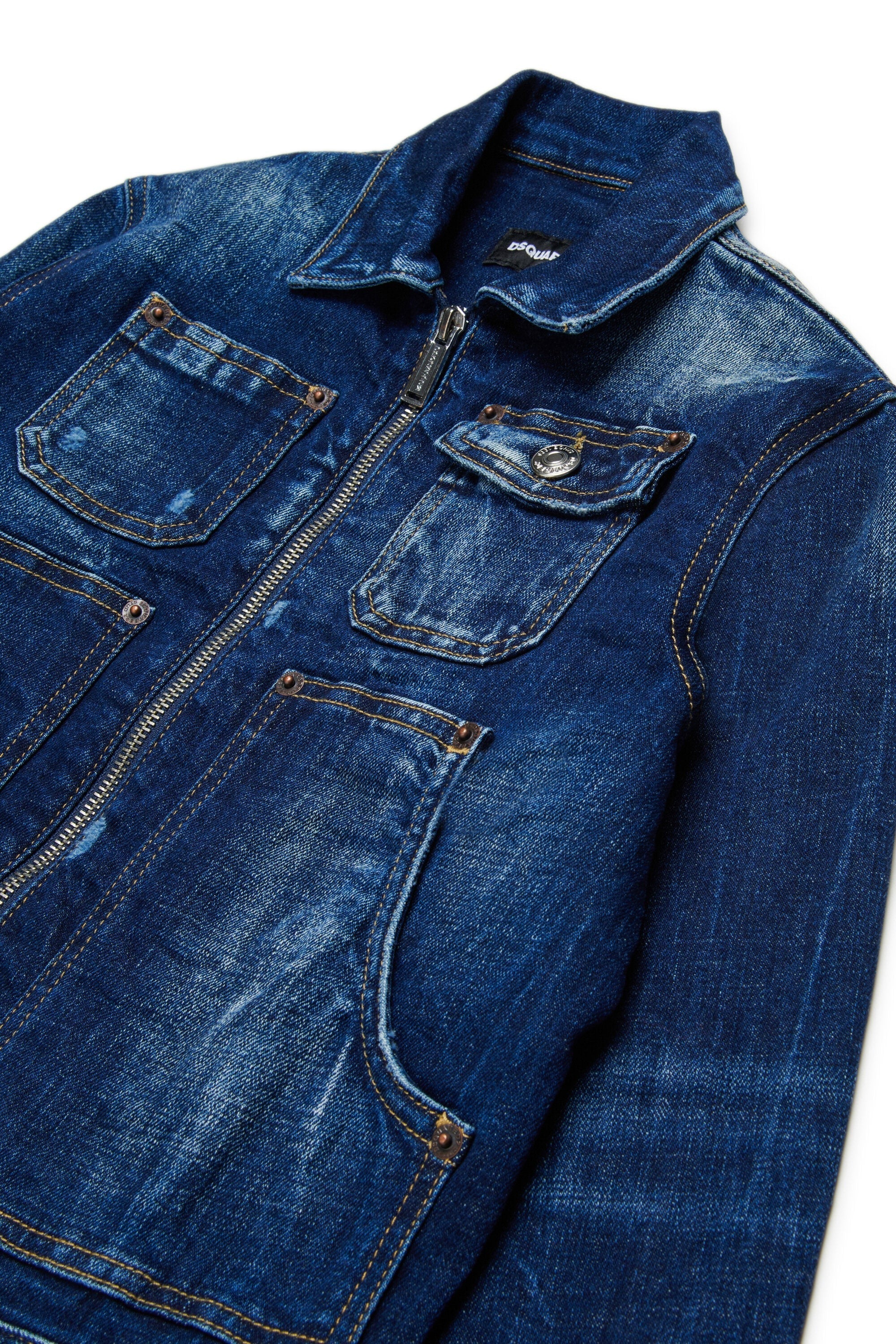 DSQUARED2<BR/>Giacca in denim con logo stampato DQ3239-D0AFS DQ01 DSQUARED2 KID 