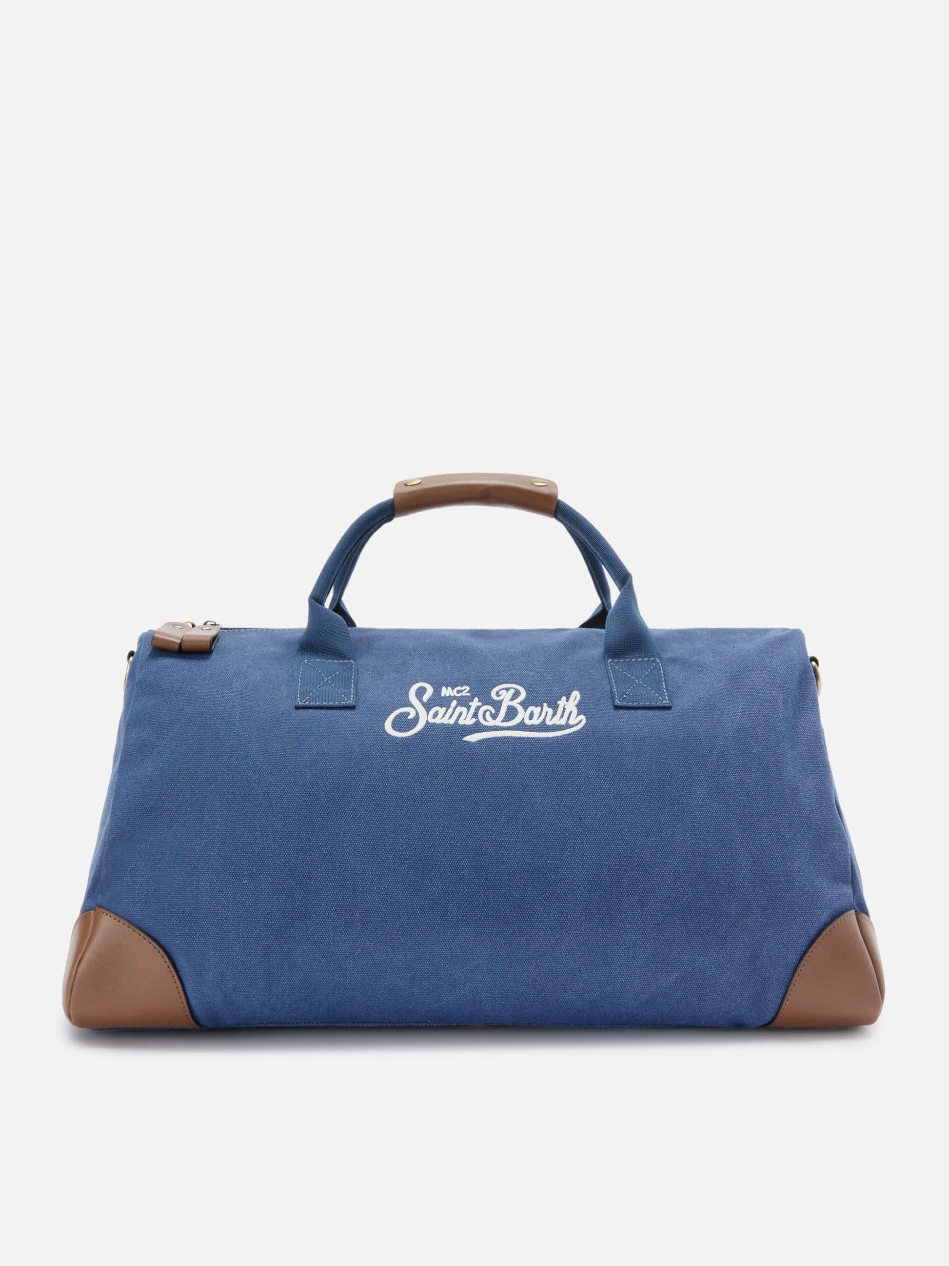Borsone Daily in misto cotone navy con logo ricamato DALB001 00244L MC2 SAINT BARTH 