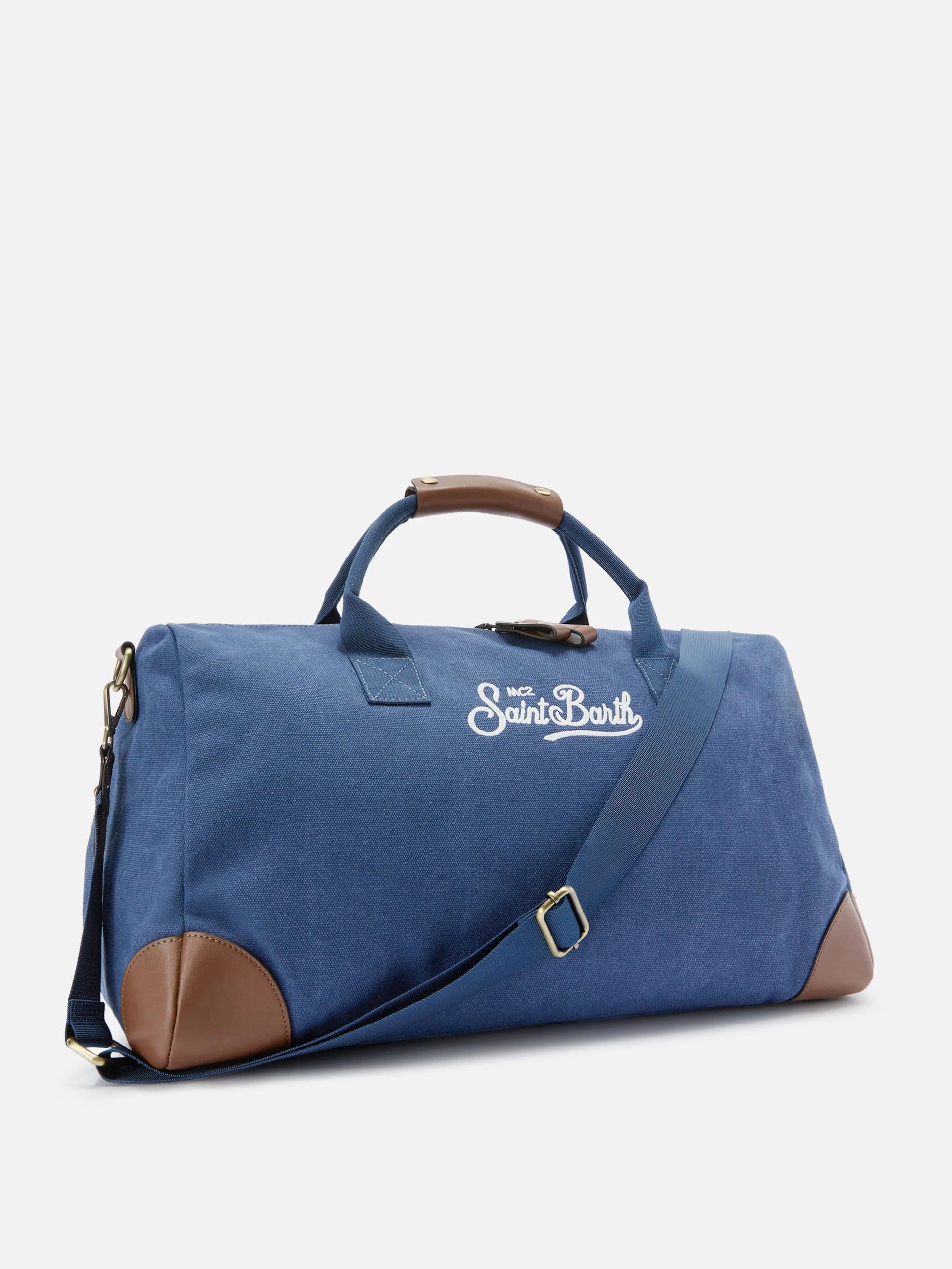 Borsone Daily in misto cotone navy con logo ricamato DALB001 00244L MC2 SAINT BARTH 