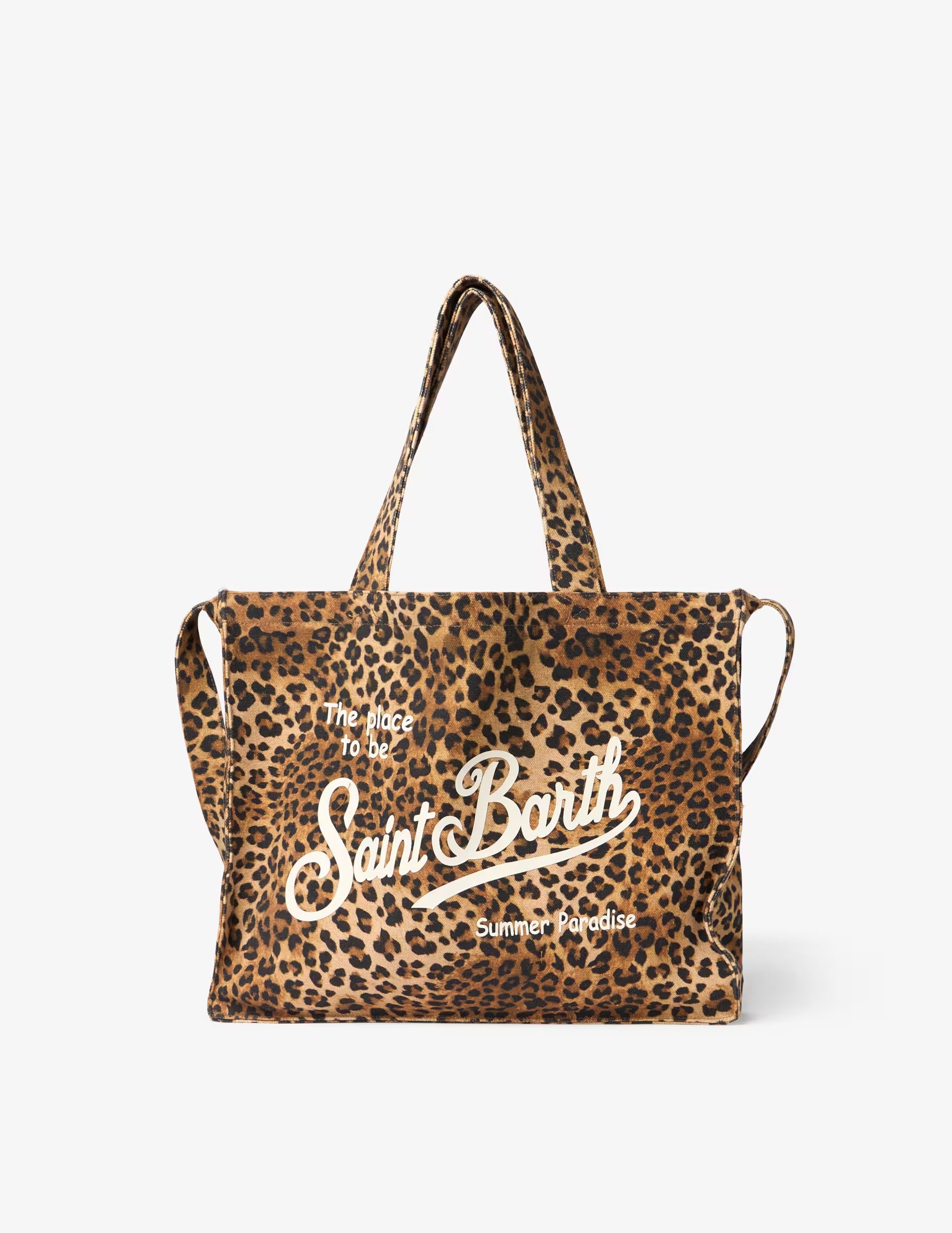 Borsa Essential in cotone animalier con logo Saint Barth EBAGN007 00653L MC2 SAINT BARTH 