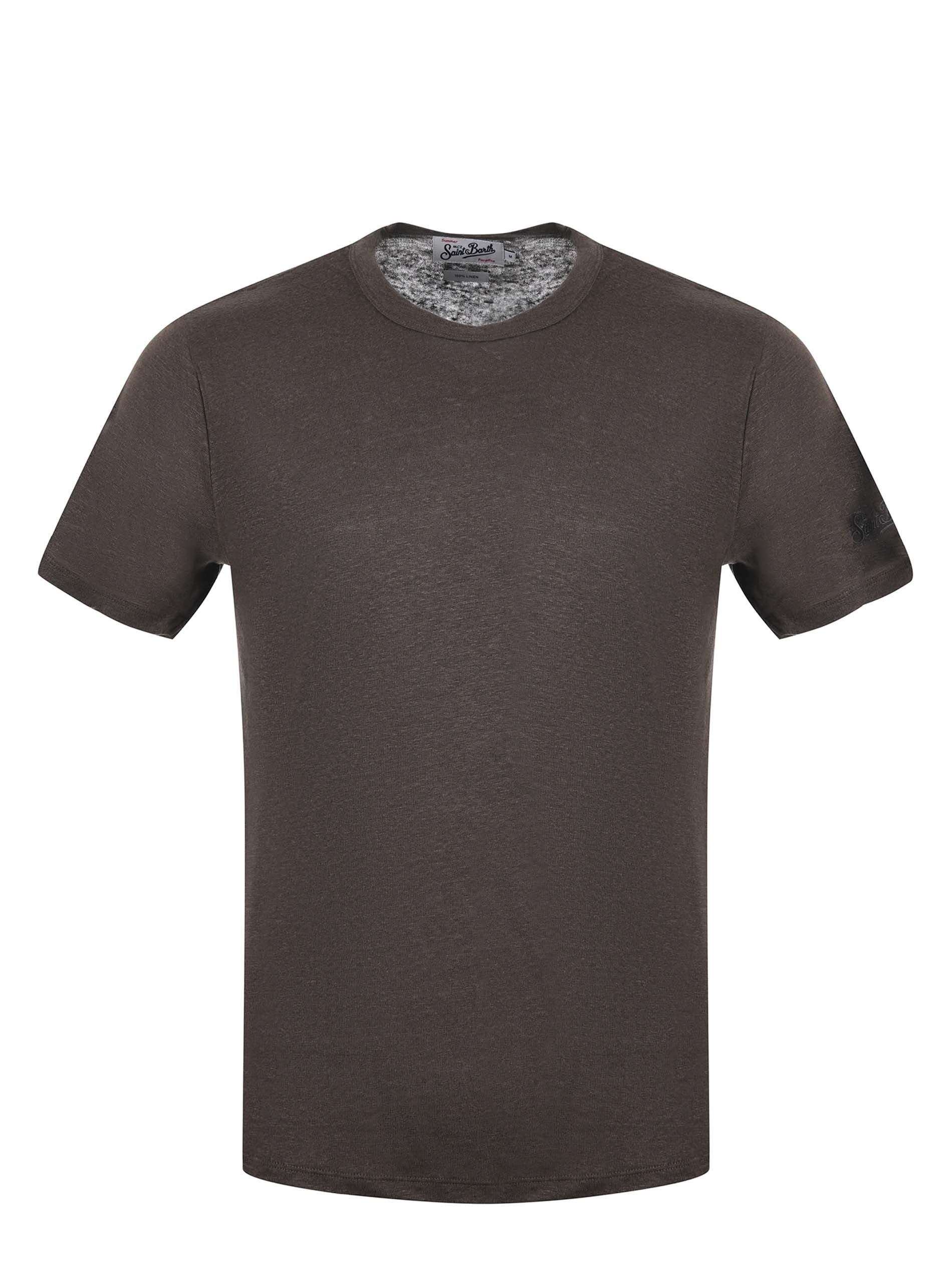 T-shirt Mc2 Saint Barth in filato di lino VERDE SCURO ECS0003 00450L MC2 SAINT BARTH 