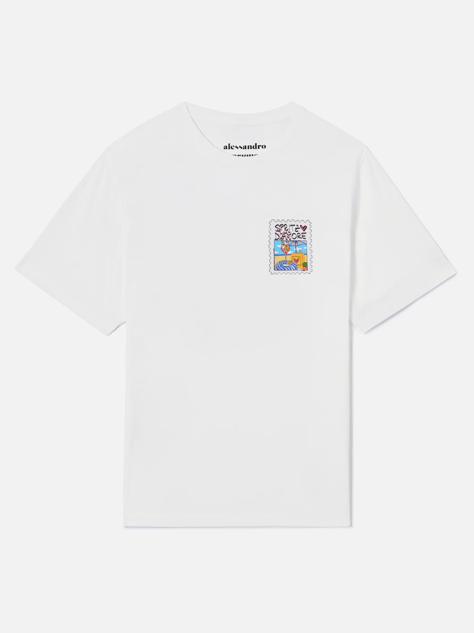 T-shirt bianca Emilie con stampa Spritzo d'Amore EMI0001 04507L MC2 SAINT BARTH 