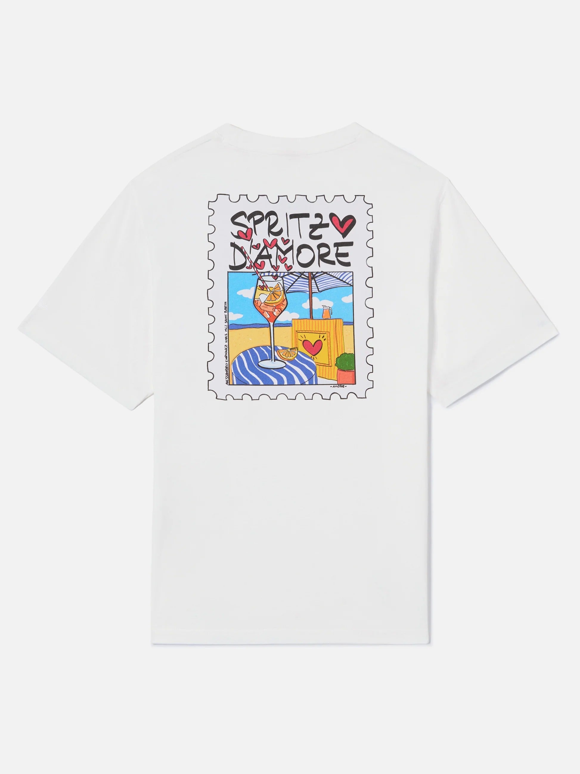 T-shirt bianca Emilie con stampa Spritzo d'Amore EMI0001 04507L MC2 SAINT BARTH 