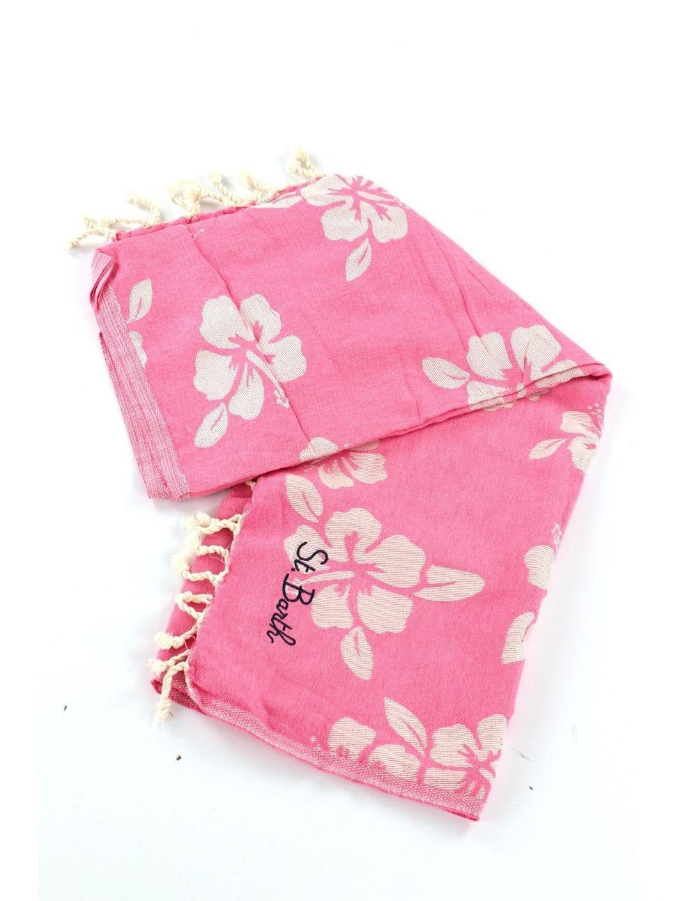 MC2 SAINT BARTH Telo mare Foutas in cotone con jacquard fiorato rosa FOUT009 07670L MC2 SAINT BARTH 