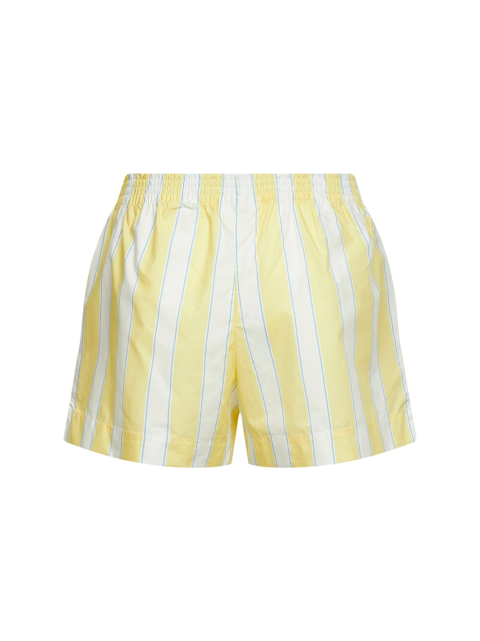 MC2 SAINT BARTH<BR/>Shorts Meave in popeline a righe giallo e panna con ricamo MEA002 01420L MC2 SAINT BARTH 
