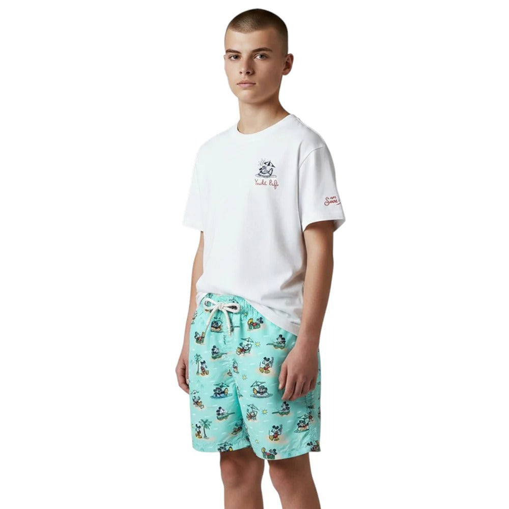 Mc2 Saint Barth T-shirt Bianca Portofino Jr Con Mickey POT0002/02729L Per Bambino POT0002 02729L MC2 SAINT BARTH 