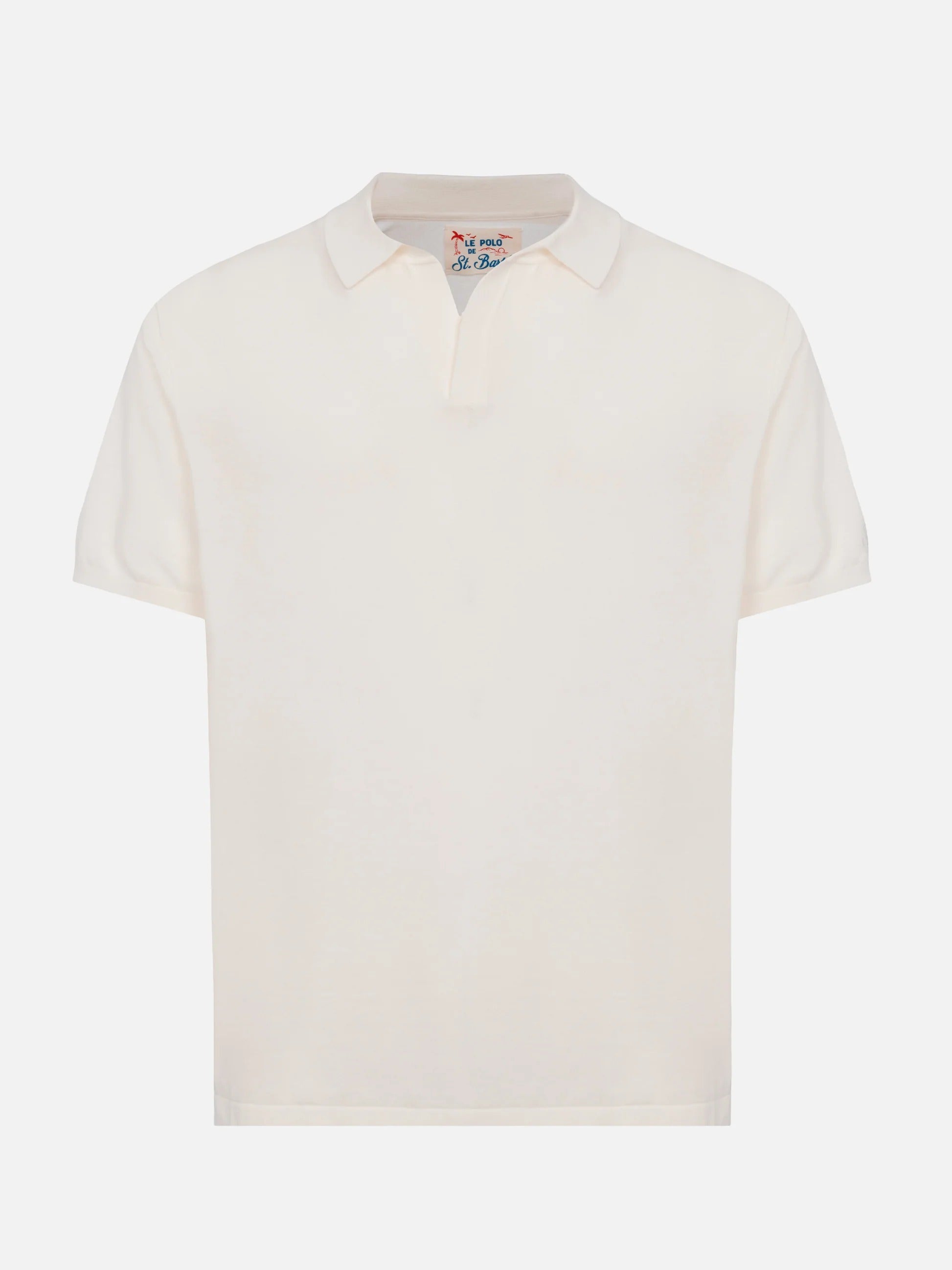 Polo Sloan senza bottoni in maglia bianca Mc2 Saint Barth SLO000900100L SLO0009 00100L MC2 SAINT BARTH 