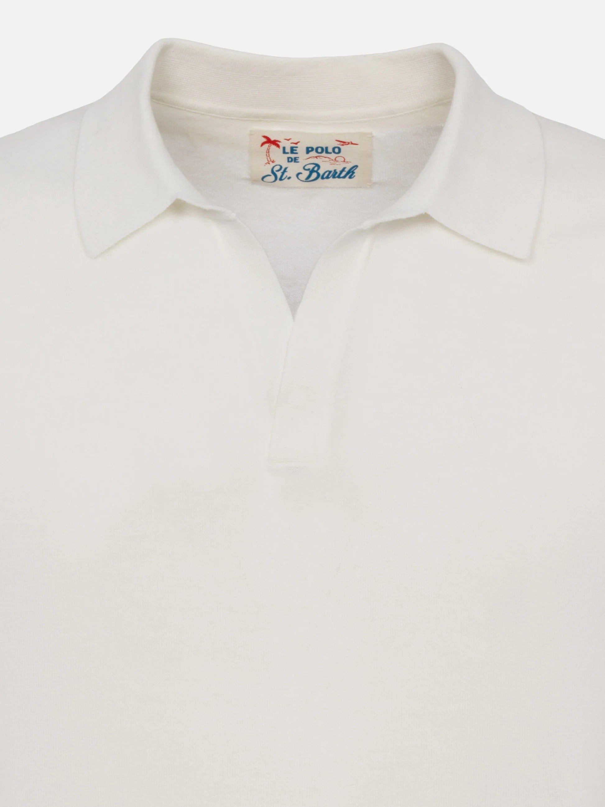 Polo Sloan senza bottoni in maglia bianca Mc2 Saint Barth SLO000900100L SLO0009 00100L MC2 SAINT BARTH 
