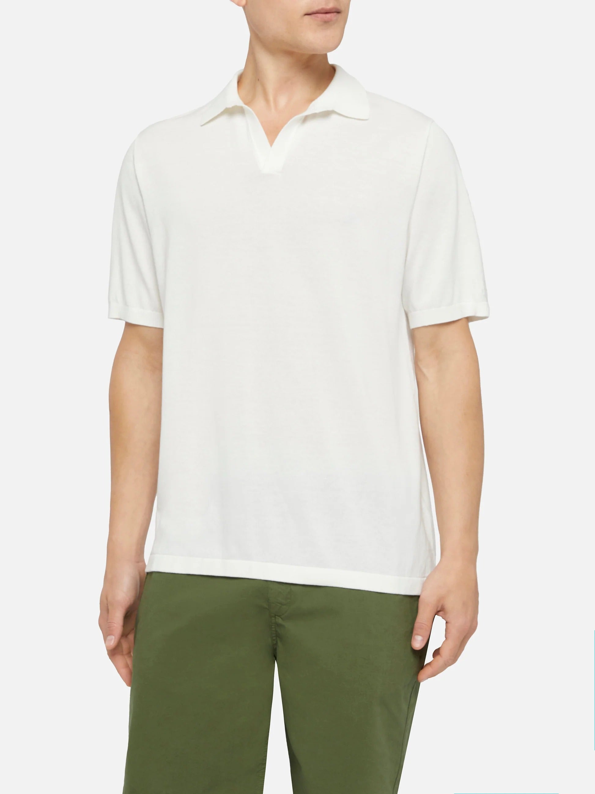 Polo Sloan senza bottoni in maglia bianca Mc2 Saint Barth SLO000900100L SLO0009 00100L MC2 SAINT BARTH 