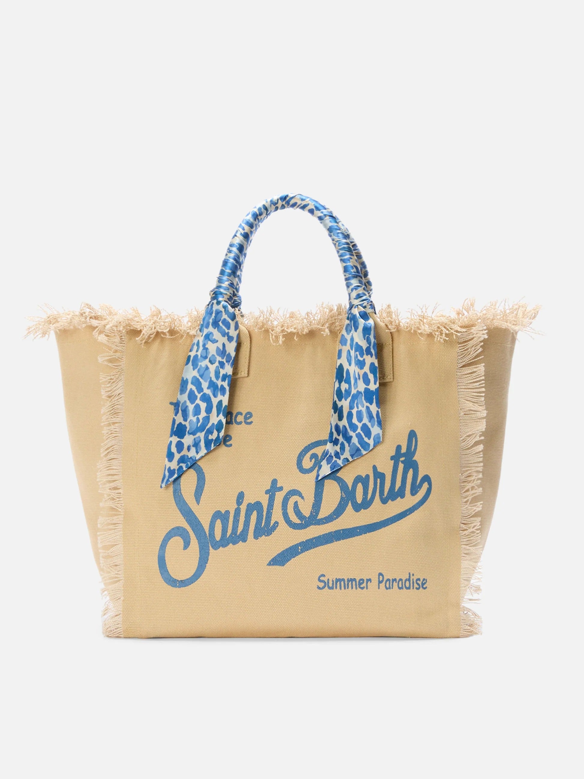 Borsa Vanity canvas stampa safari beige VANI045 09245L MC2 SAINT BARTH 