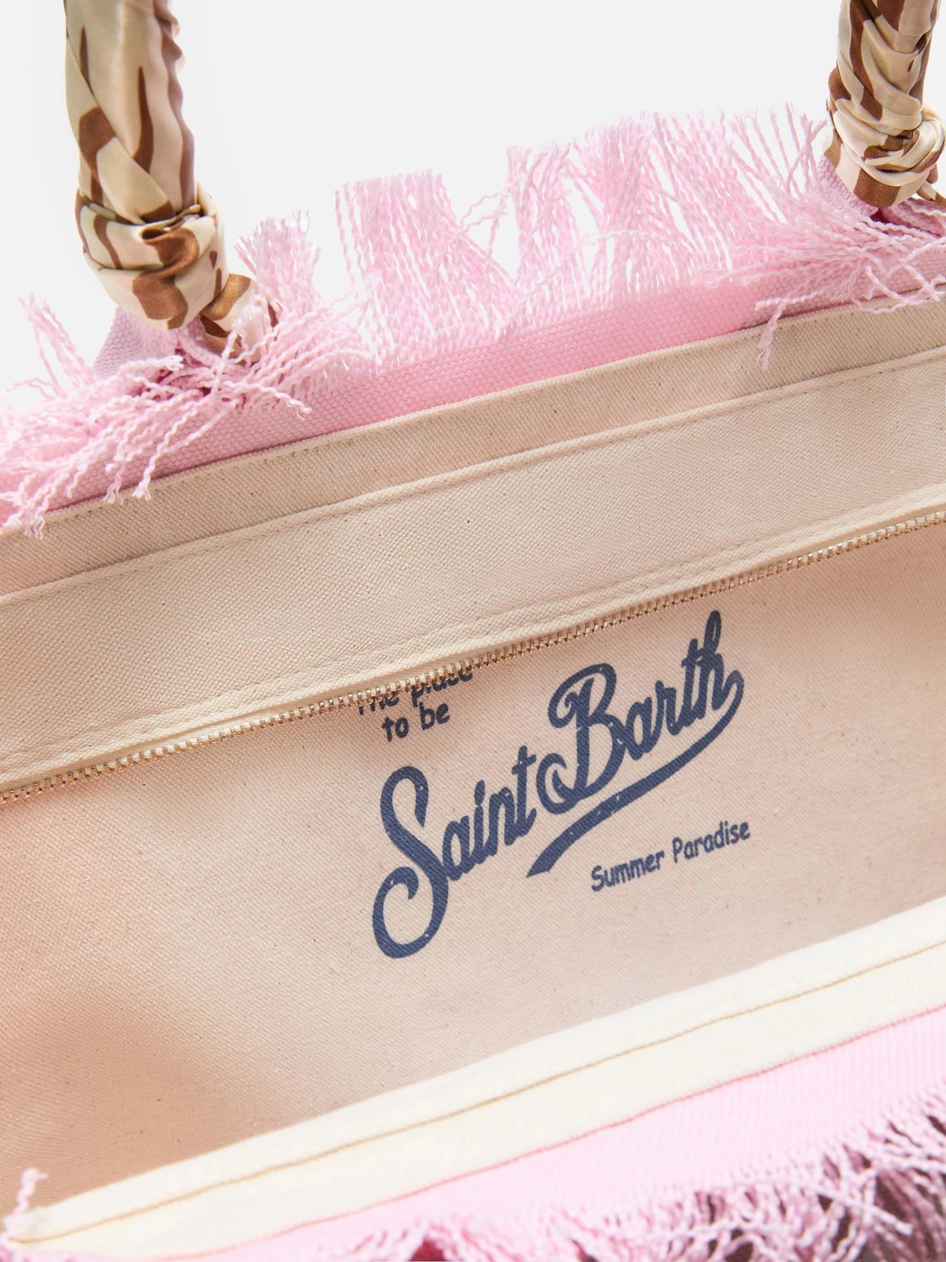 Borsa Vanity canvas stampa safari rosa VANI045 09249L MC2 SAINT BARTH 