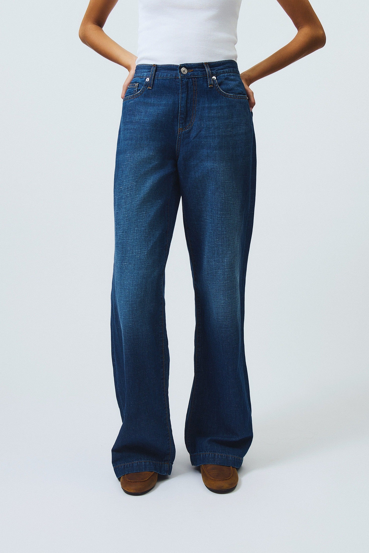 Jeans marta denim cotton linen neptune RND091CR553073 C0999 ROY ROGER'S 