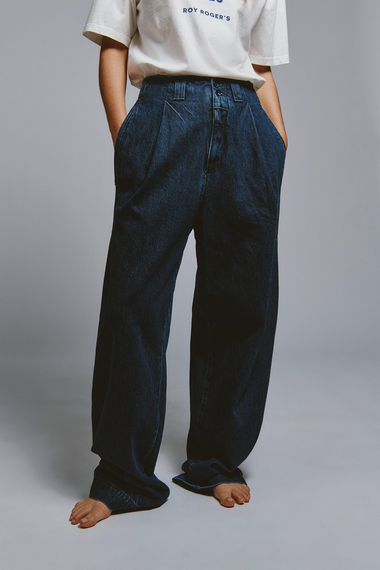 EVA X ROY ROGER'S - PANTALONE EVA DENIM MID STONE RND90351CT311033 C0999 ROY ROGER'S 