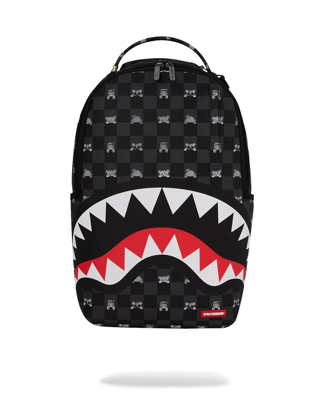 SPRAYGROUND  910B8872NSZ  GRAY PEEKING CHARACTER CHECK BACKPACK 910B8872NSZ V.UNICA SPRAYGROUND 