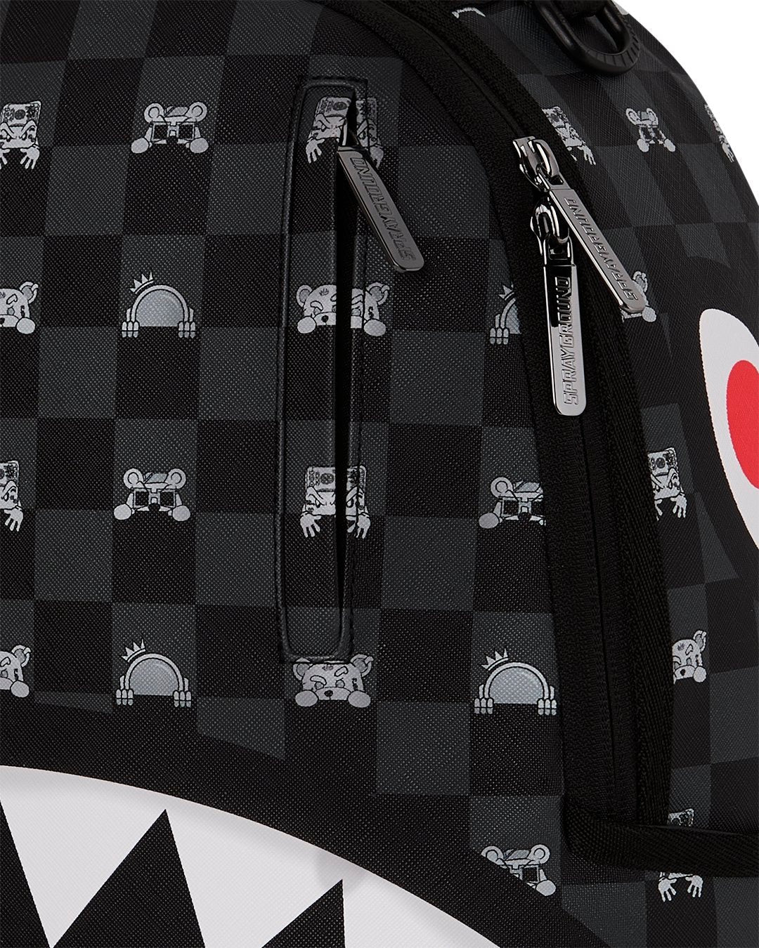 SPRAYGROUND  910B8872NSZ  GRAY PEEKING CHARACTER CHECK BACKPACK 910B8872NSZ V.UNICA SPRAYGROUND 