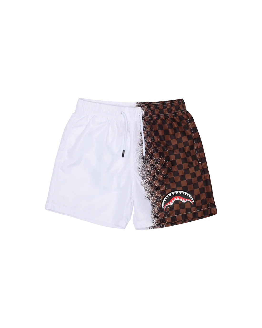 SPRAY SHARK IN PARIS BROWN SWIM TRUNKS WHITE SPY1469 WHT SPRAYGROUND 