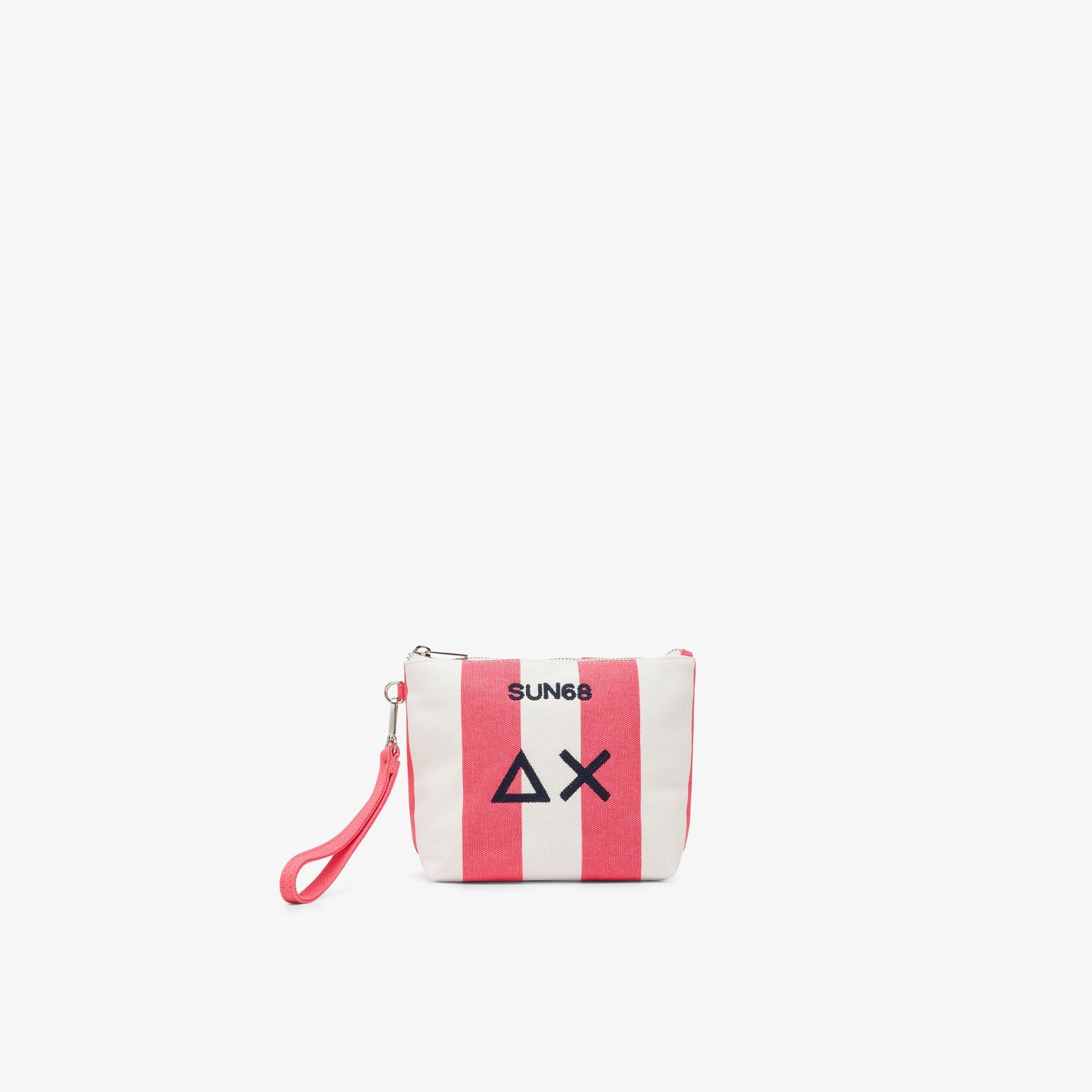Pouch in tela di cotone stampato fucsia/bianco panna W36219 2031 SUN 68 